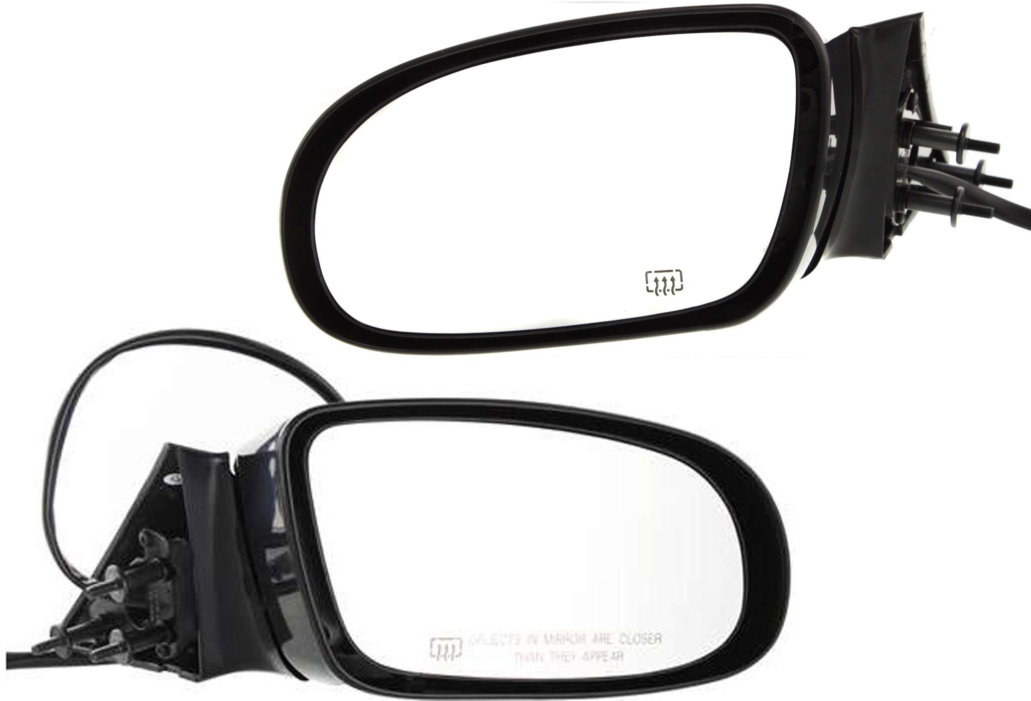Kool Vue Power Heated Side Mirrors for 1995-1996 Chevy Caprice, Impala, Buick Roadmaster & Cadillac Fleetwood - Driver & Passenger Side, Paintable - Perfect for Winter Driving & Enhanced Visibility