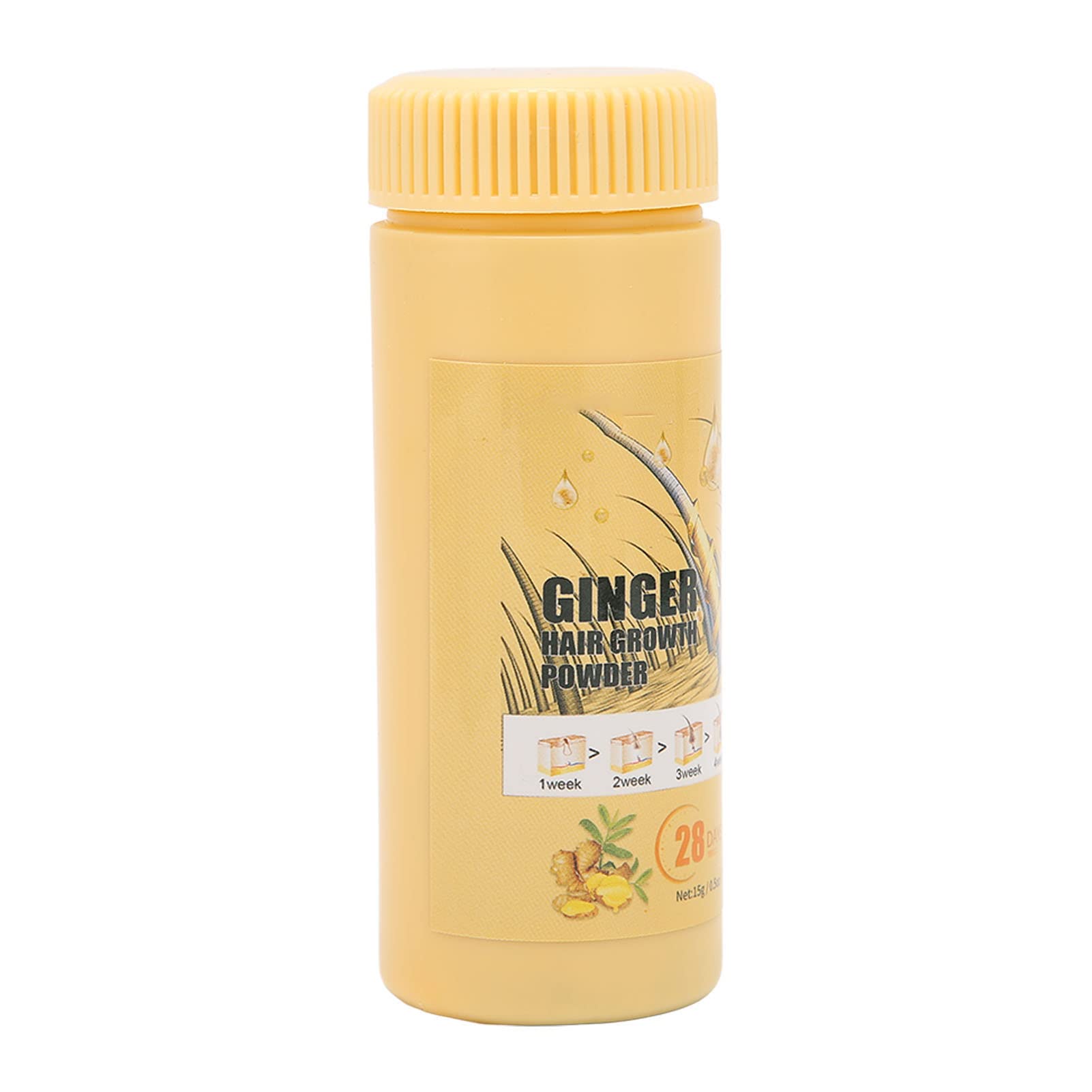 Ginger Hair Growth Powder for Women & Men - 0.5 Oz Hair Building Fiber with Ginger Extract for Thicker Hair & Scalp Nourishment - Natural Hair Regrowth Treatment for Thinning Hair - Perfect for Daily Hair Care Routine & Styling