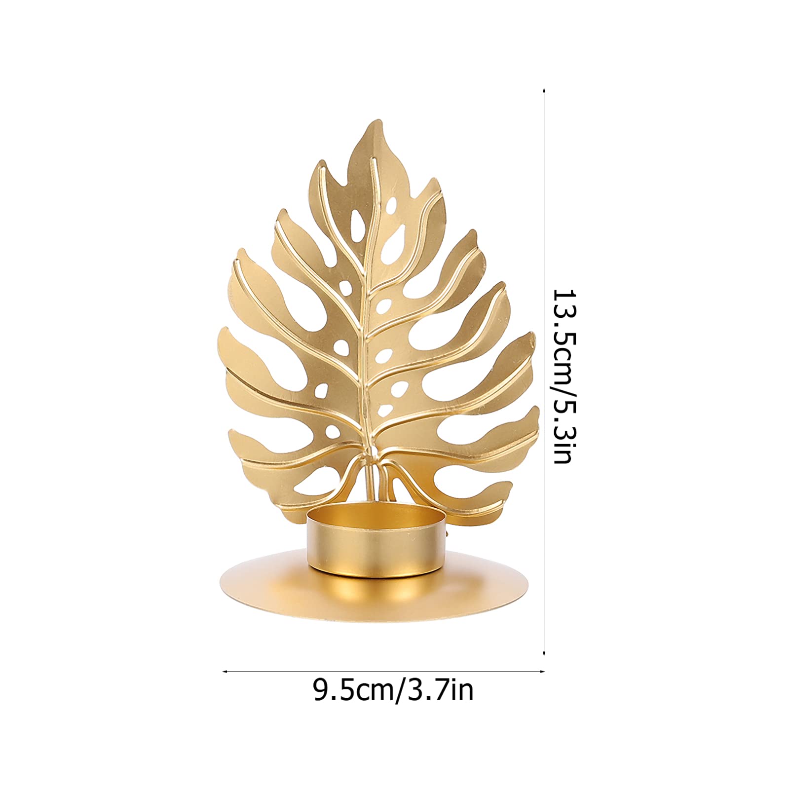 Bestoyard Elegant Leaf Design Iron Taper Candle Holders - Set of 2 Metal Candelabra for Wedding, Dining Table, Home Decor - Perfect for Romantic Dinners, Hawaii Theme Parties & Holiday Centerpieces