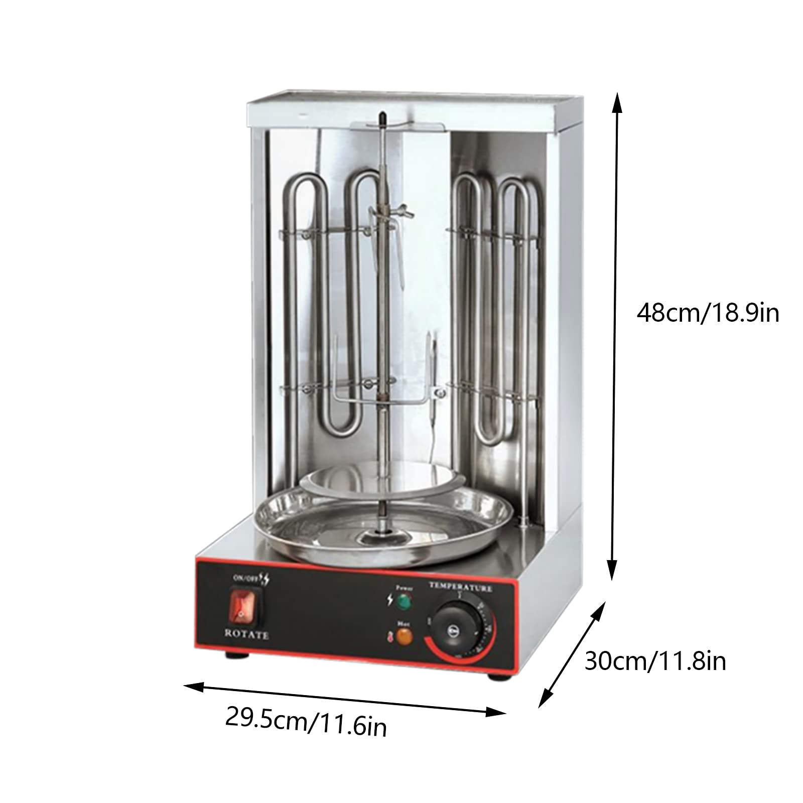 Commercial Electric Shawarma Grill Machine - 3000W Automatic Rotating Doner Kebab BBQ Rotisserie Oven for Restaurants, Food Trucks & Catering Events