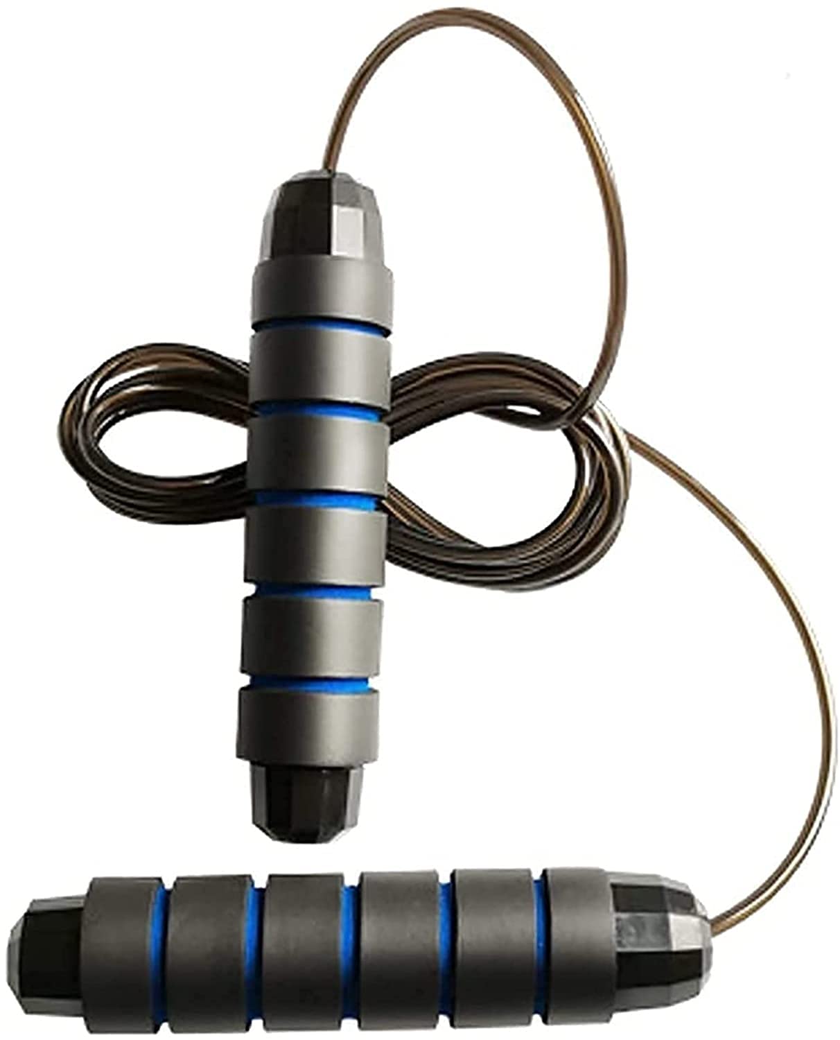 Tangle-Free Jump Rope with Ball Bearings - Adjustable Memory Foam Anti-Slip Handle Speed Rope for Men & Women - Ideal for Aerobic Exercise, Cardio Workouts, Home Fitness & Cross Training