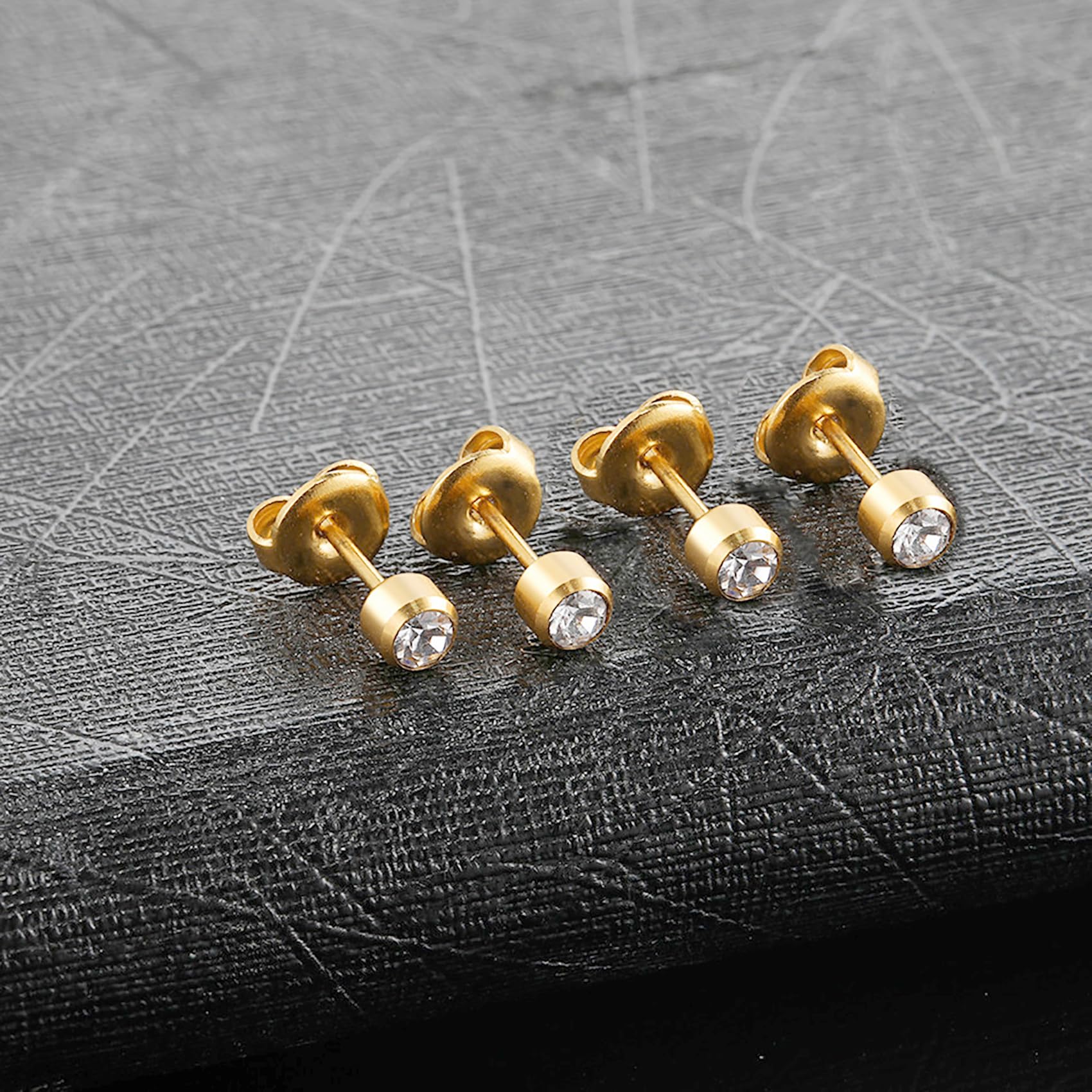 24 Pcs Disposable Ear Piercing Kit with 8 Self-Piercing Guns & 8 Cubic Zirconia Stud Earrings - Safe & Easy Home Ear Piercer Tool for Adults & Teens (Gold) | Perfect for DIY Ear Piercing, Gifts & First-Time Users