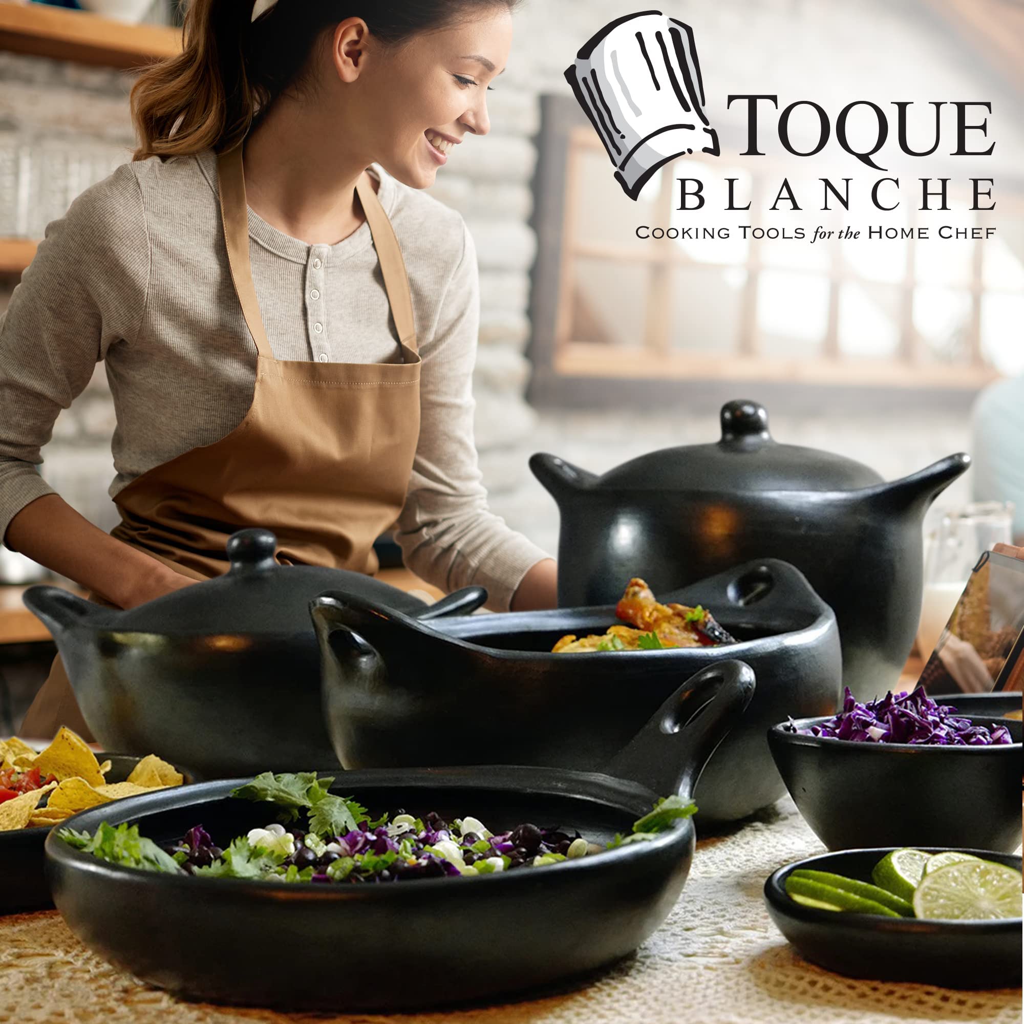 Chamba Black Clay 7 Qt Hen Pot – Handcrafted Mexican-Style Cooking Pot for Soups, Stews & Dips – Oven & Stovetop Safe Serving Dish – Perfect Gift for Men & Women – Ideal for Family Dinners, Holiday Meals & Rustic Entertaining