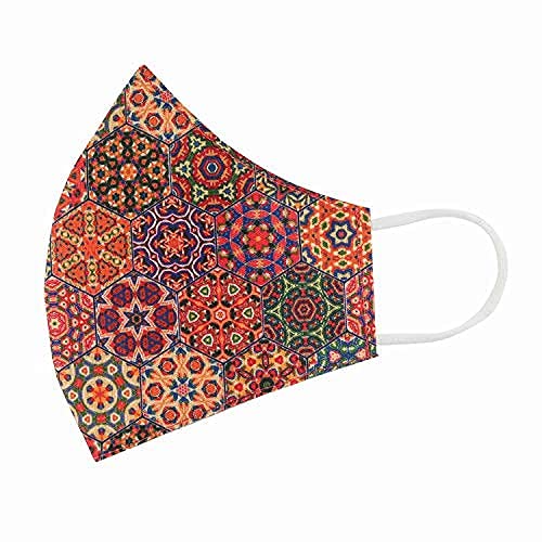 Black Bird - 6 Pack Stylish Floral Printed Cotton Face Masks for Adults - Adjustable, Washable & Reusable - Perfect for Daily Wear, Travel, and Outdoor Activities