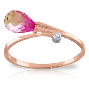 1.26 Carat 14K Solid Rose Gold Pink Topaz Diamond Ring for Women - Elegant Engagement, Wedding, Anniversary Gift - Perfect for Special Occasions & Everyday Wear