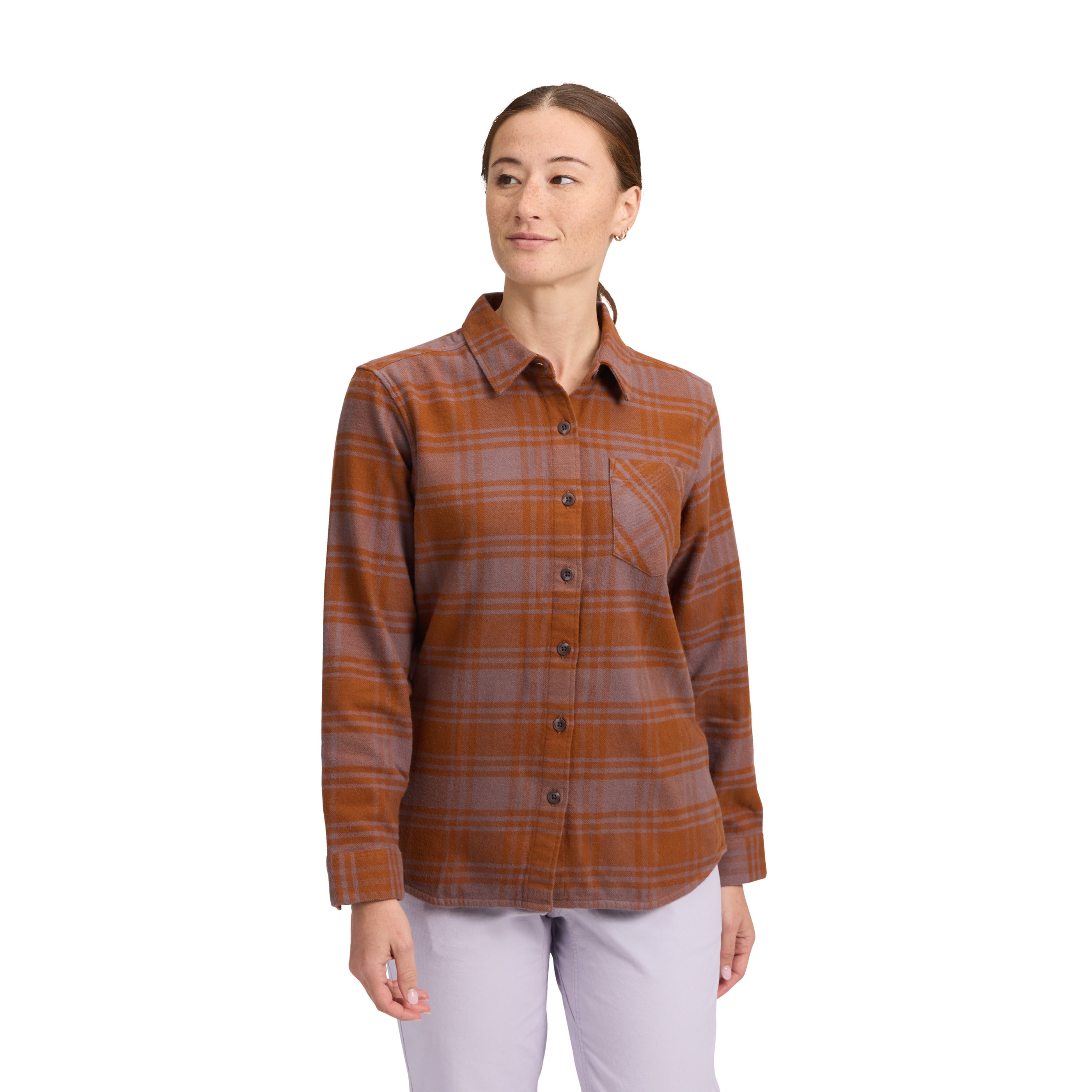 Women's Soft & Cozy Flannel Shirt - Warm Plaid Button-Up Top for Casual Outfits & Fall Layering