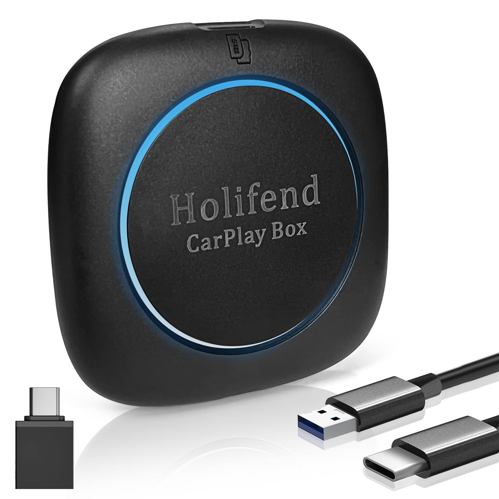Holifend Wireless CarPlay & Android Auto AI Box Adapter - Upgrade Wired to Wireless for Factory CarPlay Cars | Android 11.0 System, 4G LTE, Google Play, Built-in GPS | Watch Netflix & YouTube on Car Screen for Road Trips & Commuting