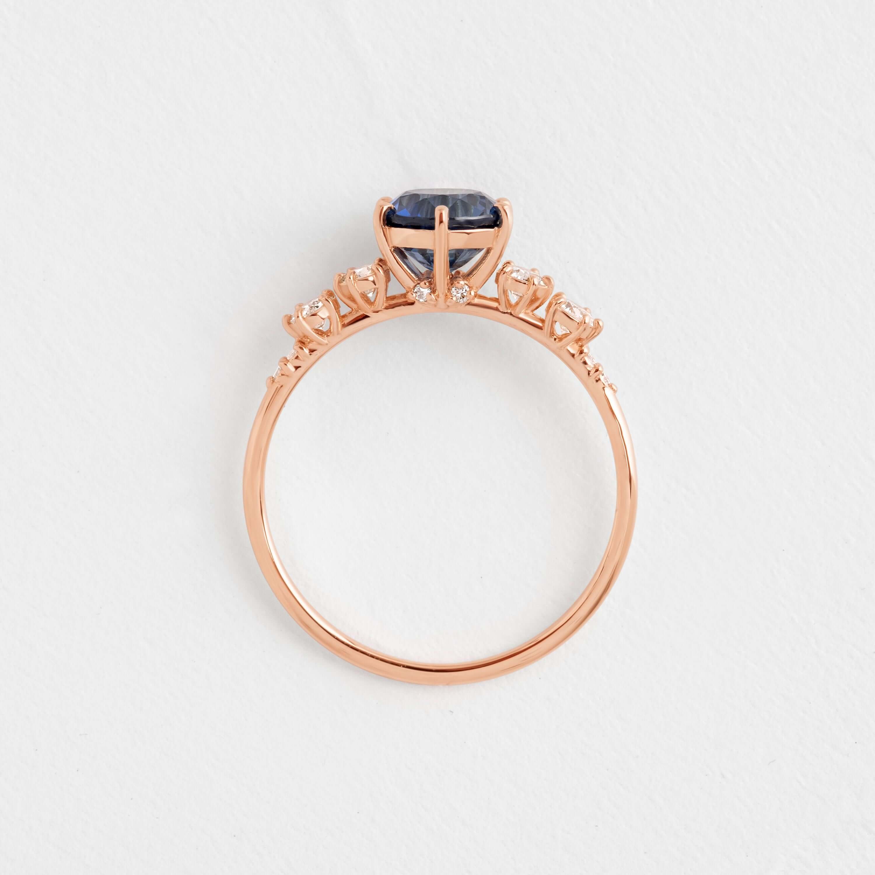 Round Cut Blue Sapphire Coda Ring - Elegant Jewelry for Women, Perfect for Weddings, Anniversaries & Special Occasions