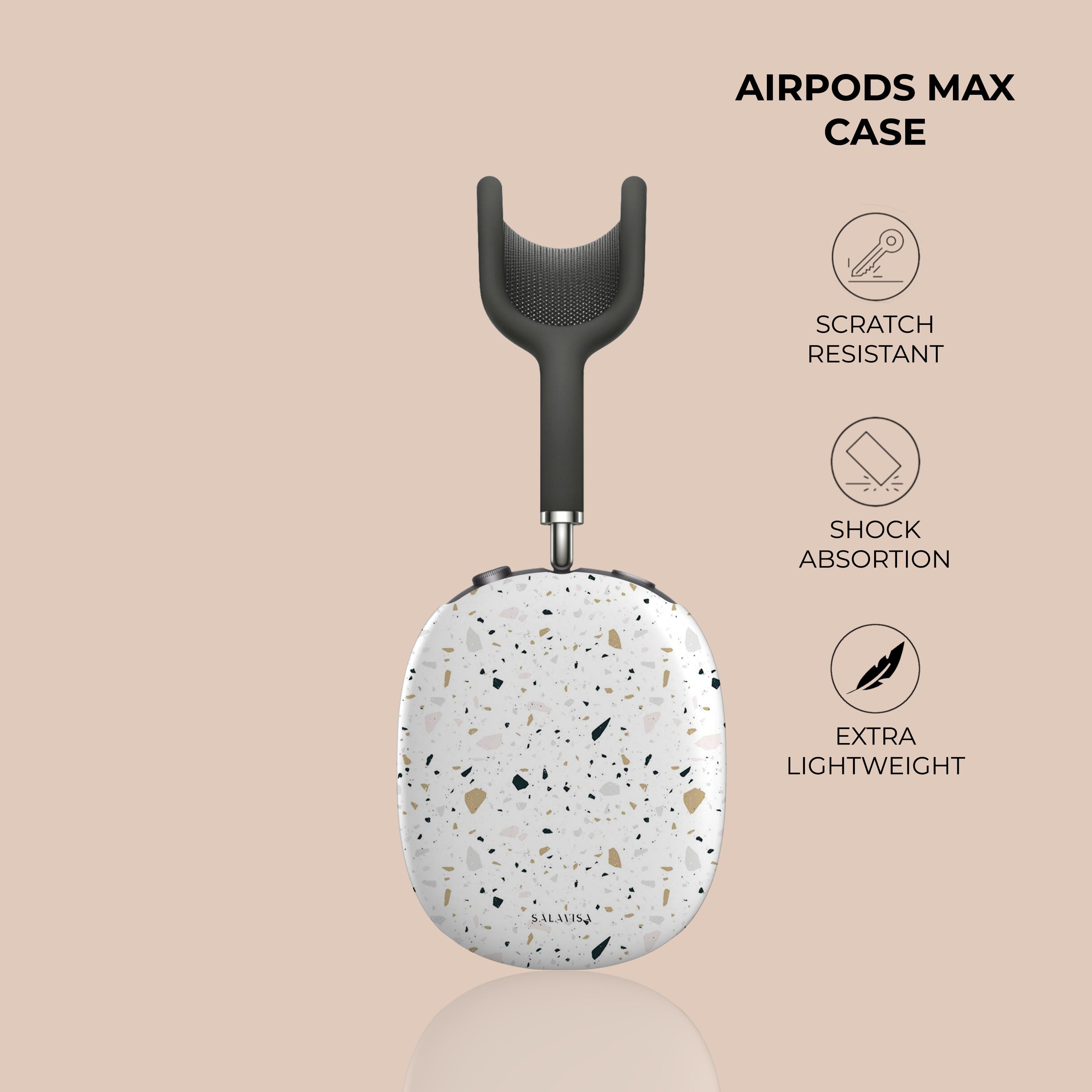 Stylish Light Terrazzo Pattern AirPods Max Protective Case - Durable Cover for Apple AirPods Max Headphones | Perfect for Travel, Gym & Daily Use
