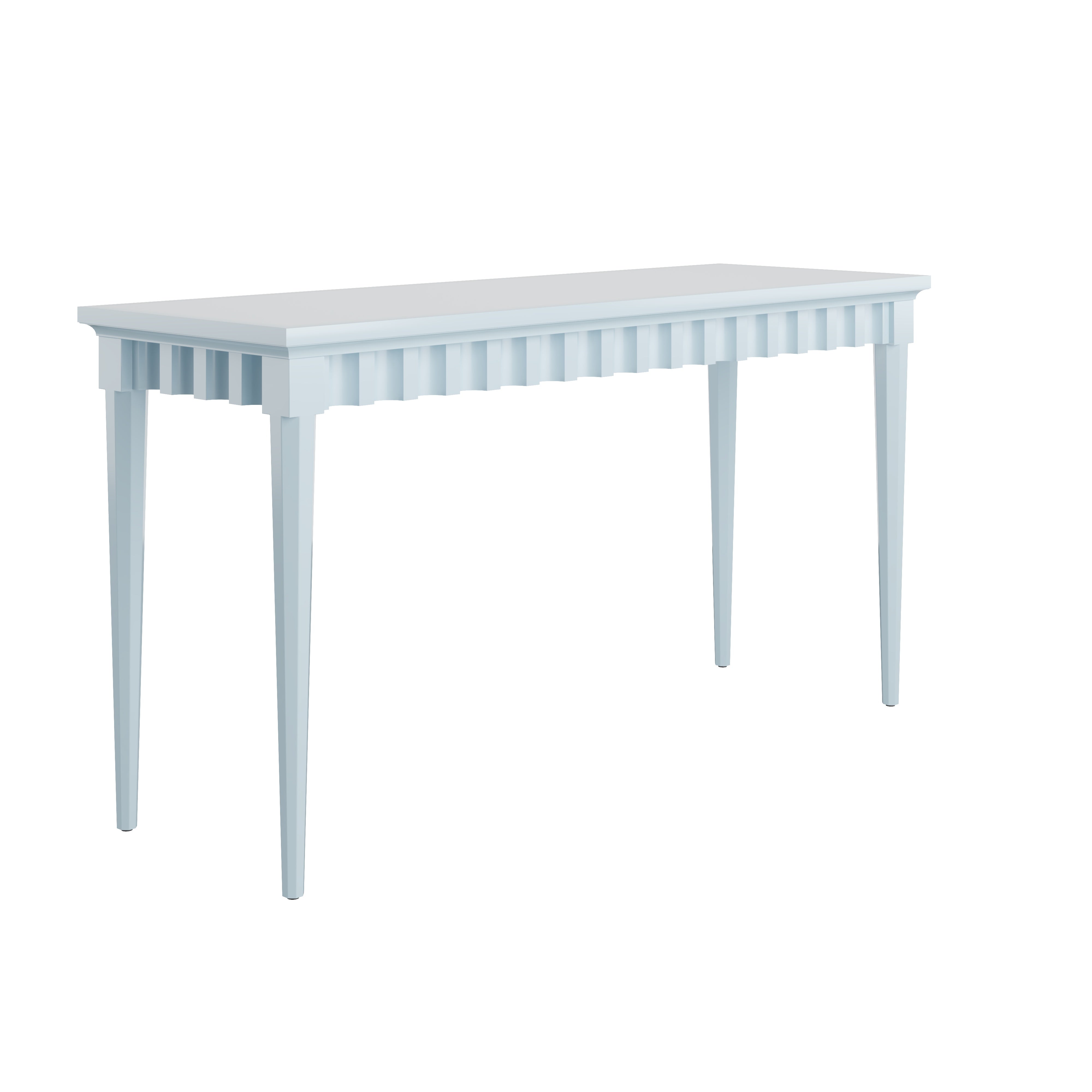 Handmade Custom Painted Scalloped Console Table - Farmhouse Entryway Decor, Hallway Accent Furniture for Home & Office Decorating