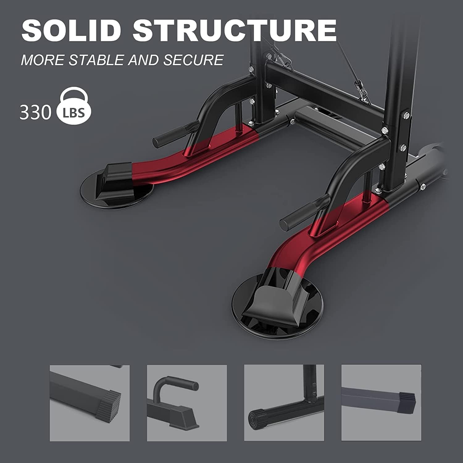Adjustable Power Tower Pull Up Bar Stand for Home Gym - Multi-Function Strength Training Equipment with 330LBS Capacity for Men & Women - Perfect for Pull Ups, Dips, Push Ups & Full Body Workouts at Home