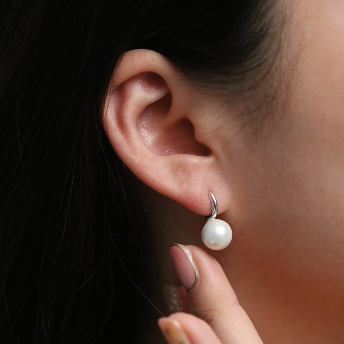 Pearl Drop Huggie Earrings for Women - Dainty & Elegant Pearl Hoop Earrings - Perfect for Everyday Wear, Date Night & Special Occasions