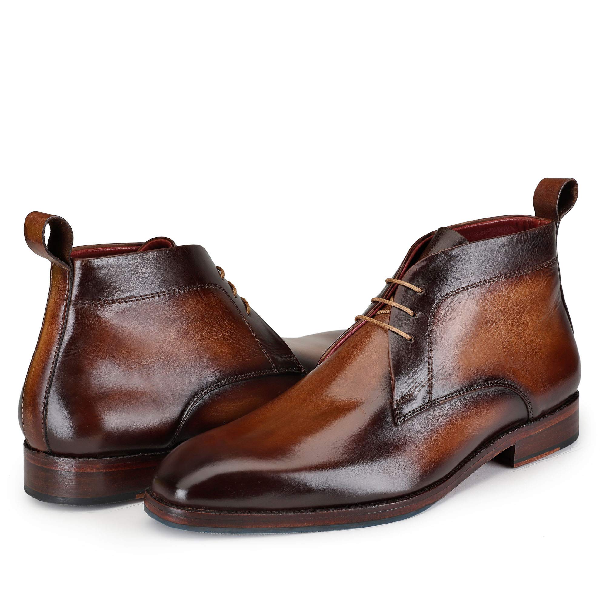 Men’s Modern Classic Calfskin Leather Chukka Boots - Comfortable & Stylish Ankle Boots for Casual & Business Wear - Perfect for Office, Date Night & Outdoor Activities