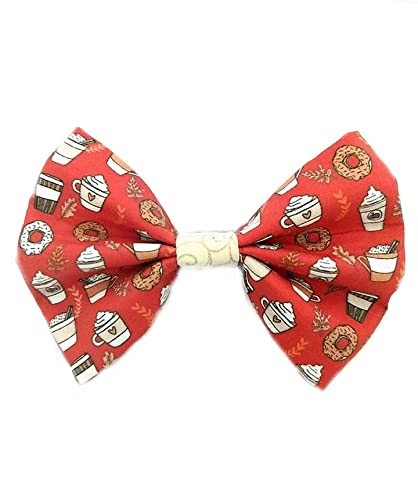 Pumpkin Spice Dog Bow Tie for Small Dogs - Cute Fall Accessory for Halloween & Thanksgiving Outfits