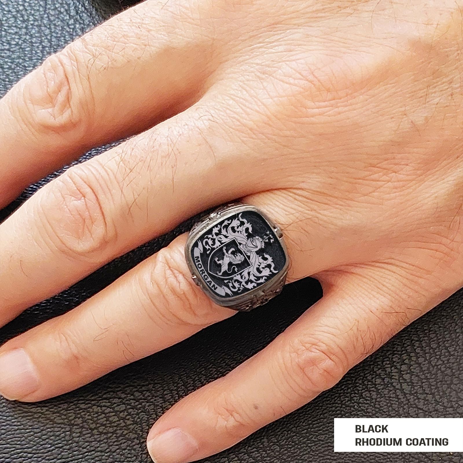 Customized Coat of Arms Family Crest Ring - Personalized Engraved Signet Ring for Men & Women - Unique Celtic Heritage Jewelry Gift for Weddings, Anniversaries & Family Heirlooms