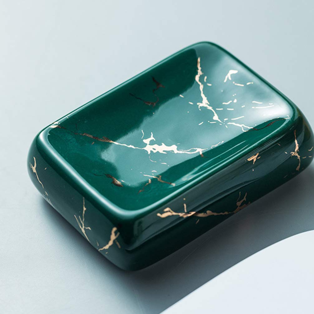 1pc Ceramic Soap Dish with Drainage - Elegant Bathroom Soap Holder & Storage Tray for Sink Countertop, Shower, or Vanity - Perfect for Home, Hotel, and Spa Decor