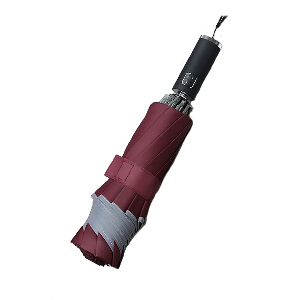Windproof Reverse Folding Umbrella with Reflective Strips for Men & Women - Perfect for Business & Travel