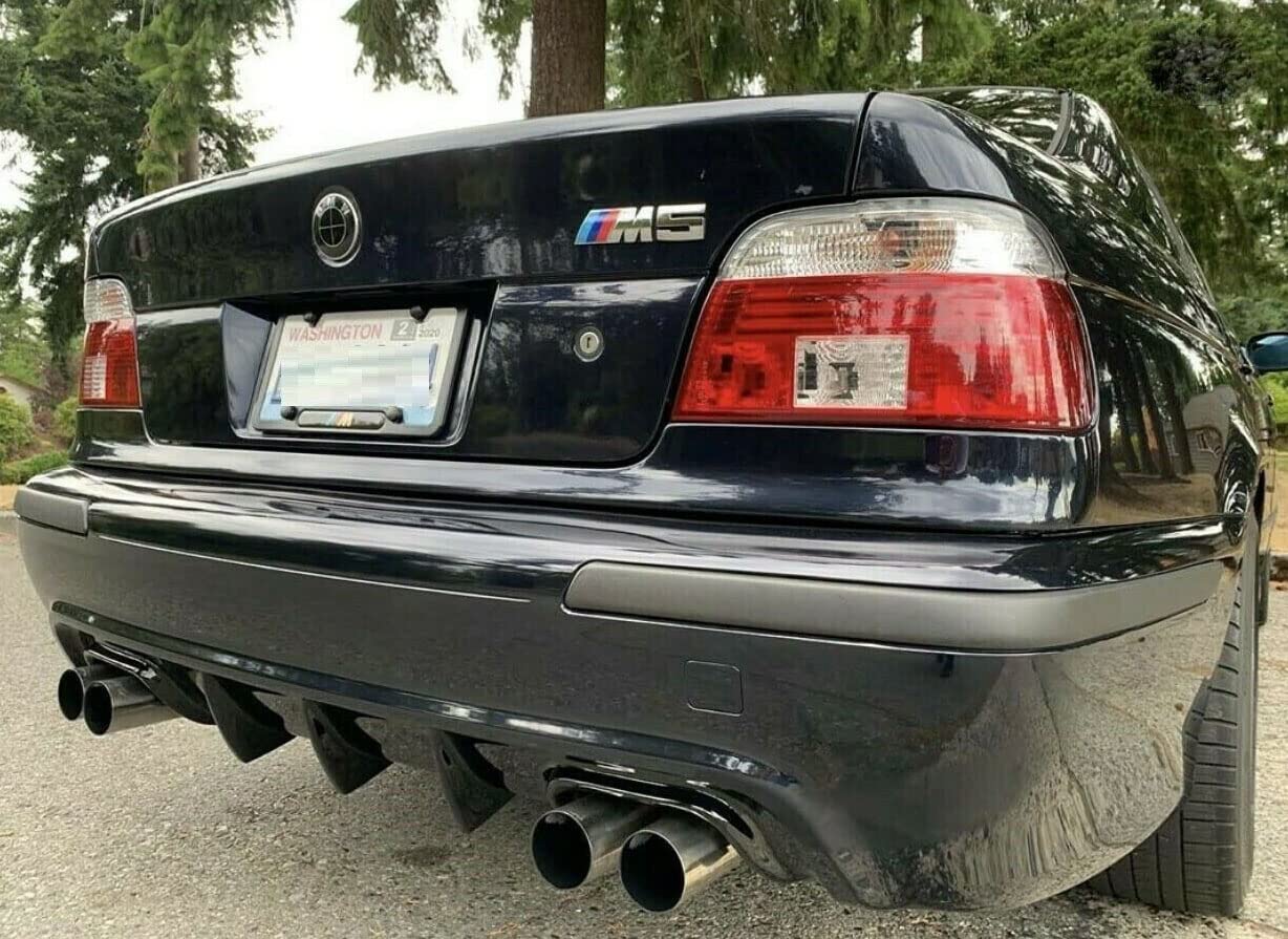 Hamann Style Rear Bumper Diffuser Splitter Lip with Two Whips for BMW E39 M5 - Enhance Aerodynamics & Sporty Look | Perfect for Car Enthusiasts & Performance Upgrades