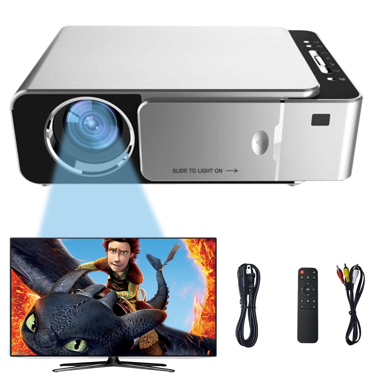 Keloc Smart Projector - 1080P HD Portable Phone Projector with Noise Reduction Technology | Compatible with Android, iOS, Windows, TV Stick & USB | Perfect for Home Theater, Outdoor Movie Nights, and Office Presentations