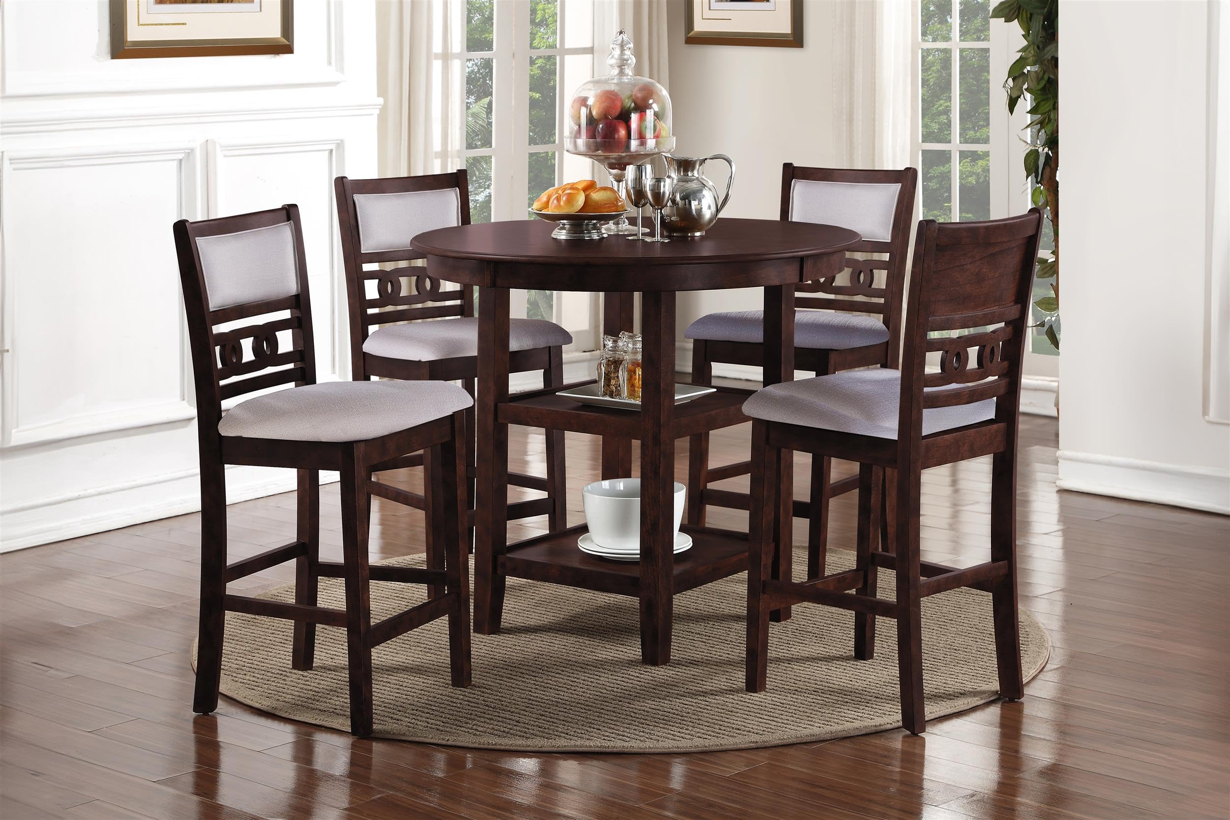 Gia 5-Piece Round Counter Height Dining Set - 42