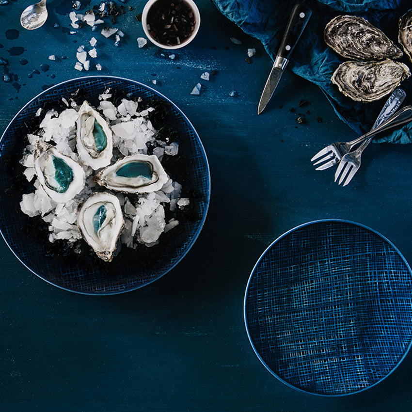 Bernardaud Blue Jeans Organza Dinner Plate - Elegant Fine China for Formal Dining & Special Occasions
