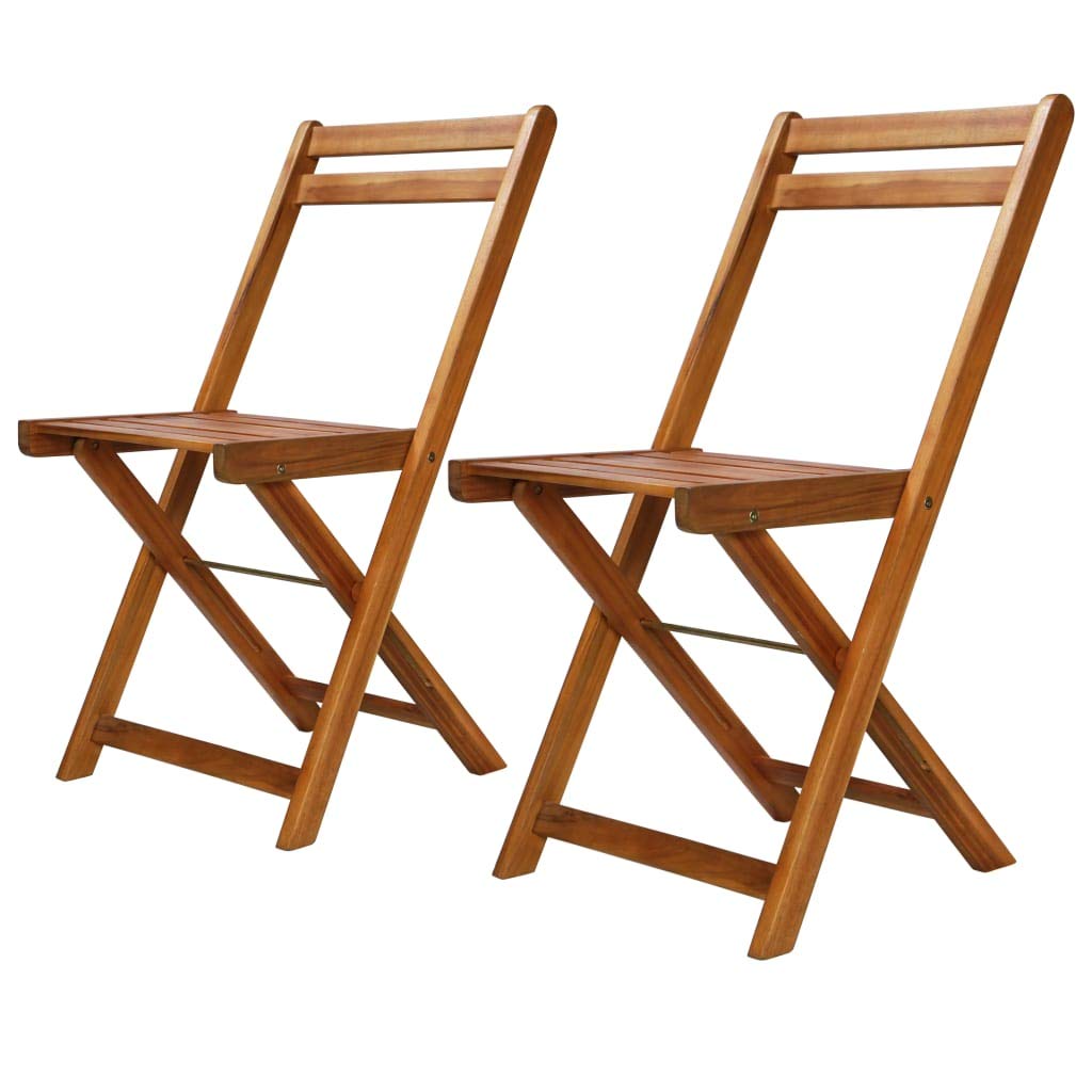 2-Pack Solid Acacia Wood Outdoor Dining Chairs - Patio Bistro Chairs for Balcony, Garden, Lawn & Backyard - Weather-Resistant Kitchen & Restaurant Seating for Outdoor Entertaining & Relaxation
