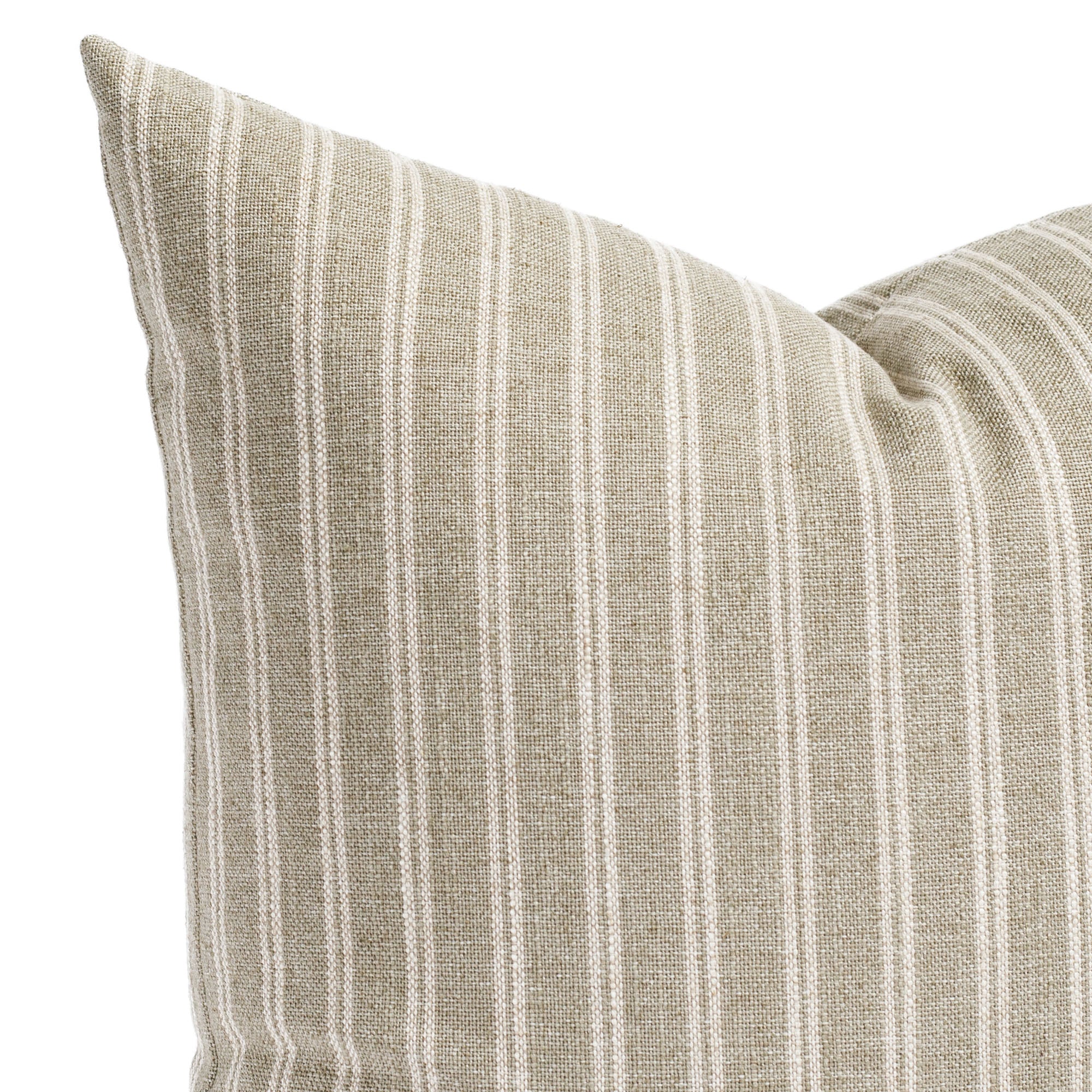 Conway Stripe 20x20 Decorative Throw Pillow Cover - Sage Green Cotton Linen Blend Cushion Case for Sofa, Bed, Living Room & Home Decor