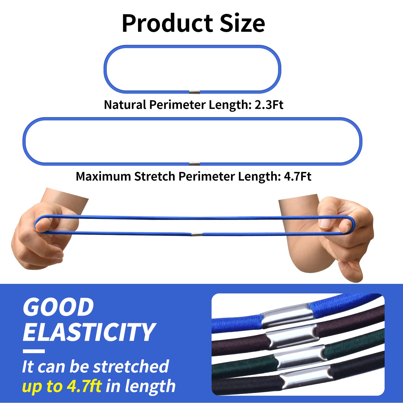 6-Pack Elastic Trash Can Bands - Black, Blue, Brown - Fits 13 to 30 Gallon Garbage Cans - Heavy Duty Rubber Bands for Securing Trash Bags - Perfect for Home, Office, School & Indoor Use - Keep Your Space Clean & Organized