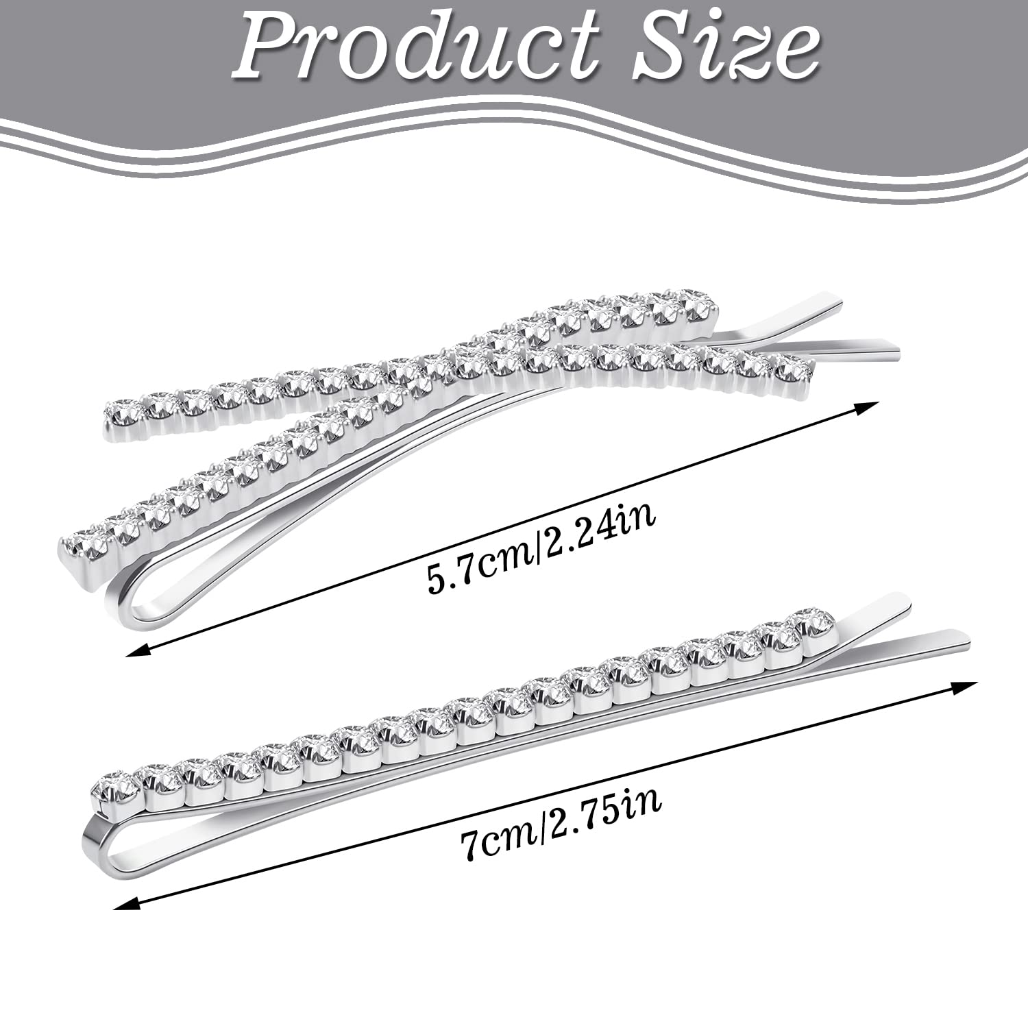 12 Pcs Rhinestone Bobby Pins & 8 Silver Metal Hair Clips - 4 X-Shaped Crystal Hair Pin Decorations for Women, Girls, Bridal & Party Hairstyles - Perfect for Weddings, Prom, Dances & Special Occasions