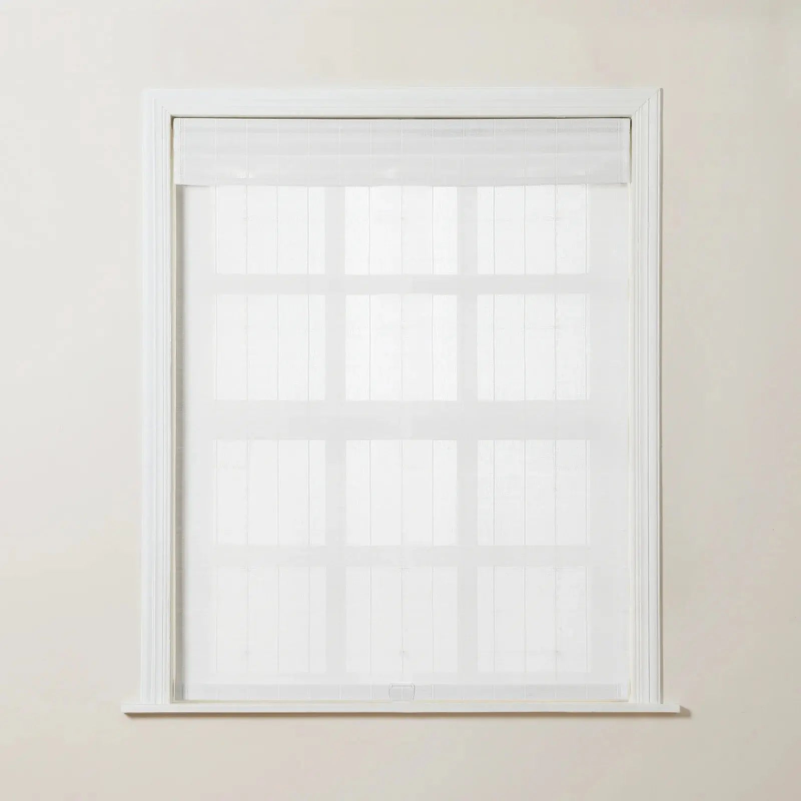 Sybil Bamboo Roman Shade - White Window Blinds for Natural Light Control & Privacy | Perfect for Living Room, Bedroom, or Office Decor