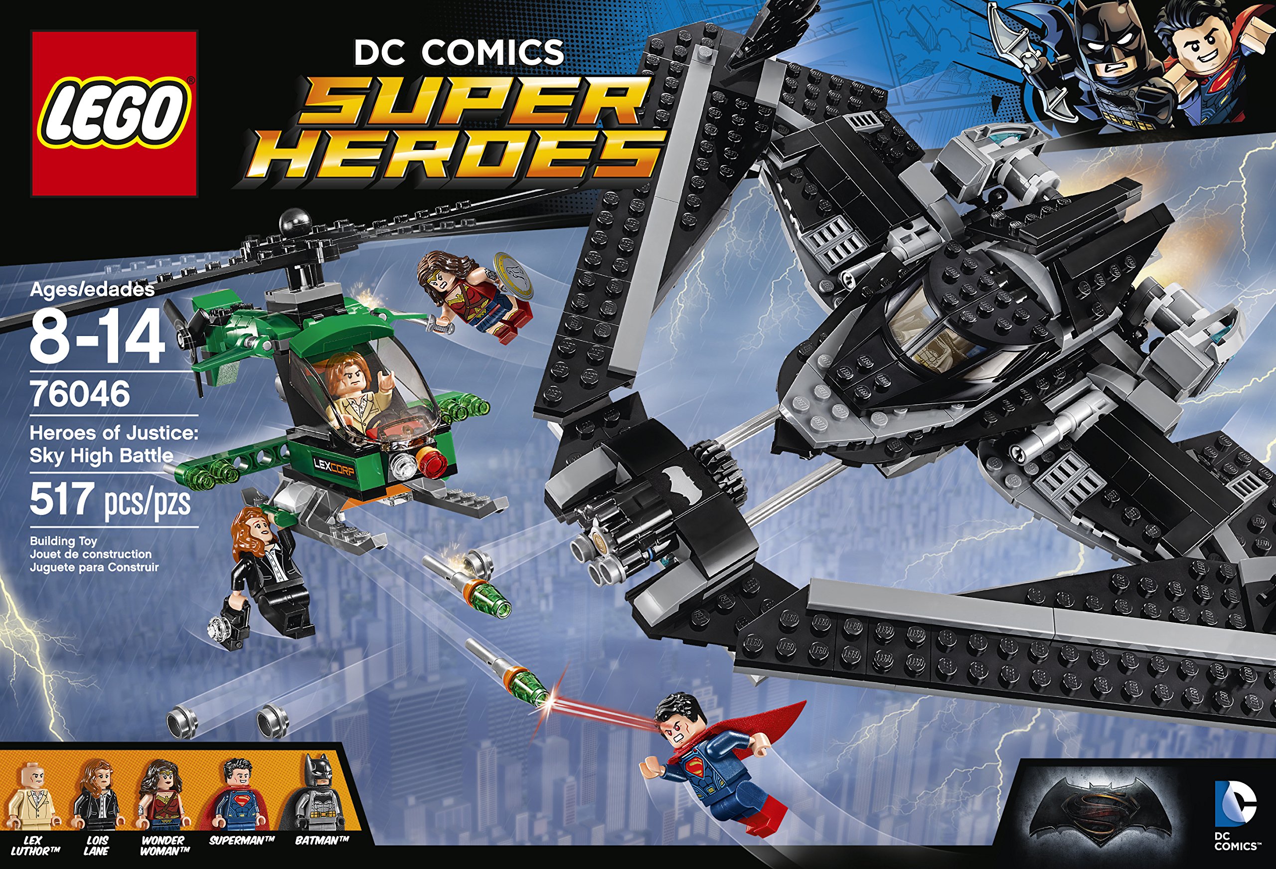 LEGO Super Heroes Heroes of Justice: Sky High Battle Building Kit (517 Pieces) - Creative Play Set for Kids, Superhero Action Figure Collection & Gift for Boys & Girls Ages 6-12