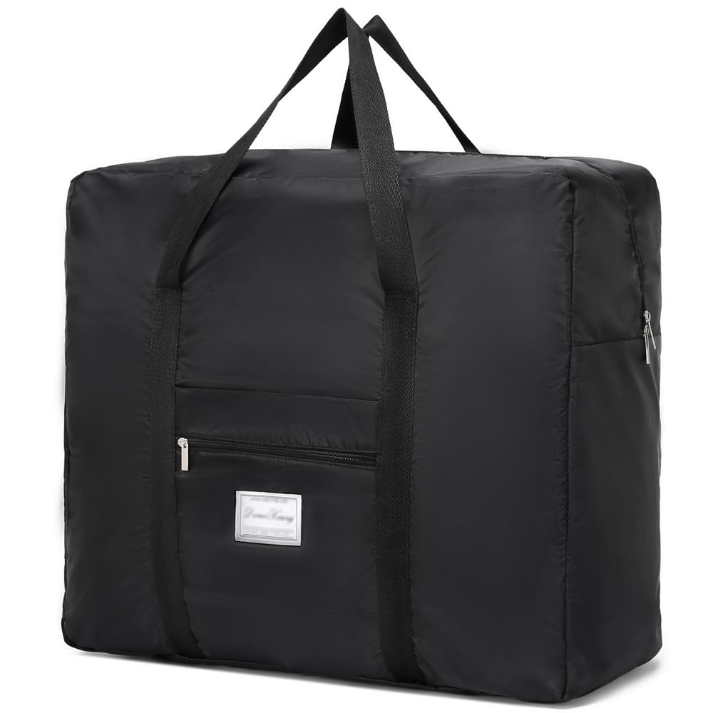 70L Large Foldable Travel Duffel Bag for Men & Women - Waterproof Weekender Overnight Bag with Trolley Sleeve - Perfect for Gym, Camping, Business Trips & Airplane Carry-On
