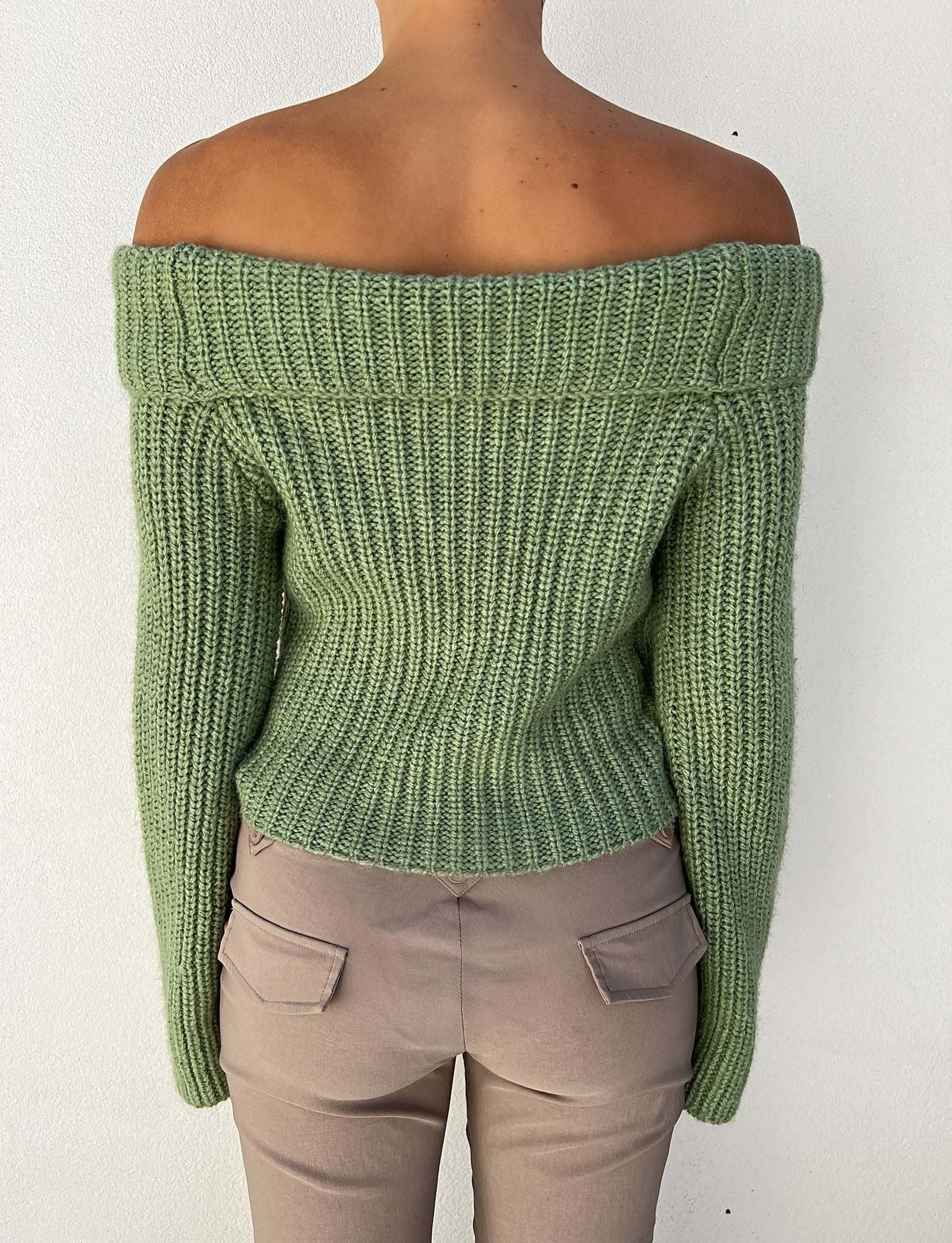 ASHLYN Women's Green Knit Jumper - Cozy Pullover Sweater for Fall & Winter | Casual Outfit, Office Wear, Layering Essential