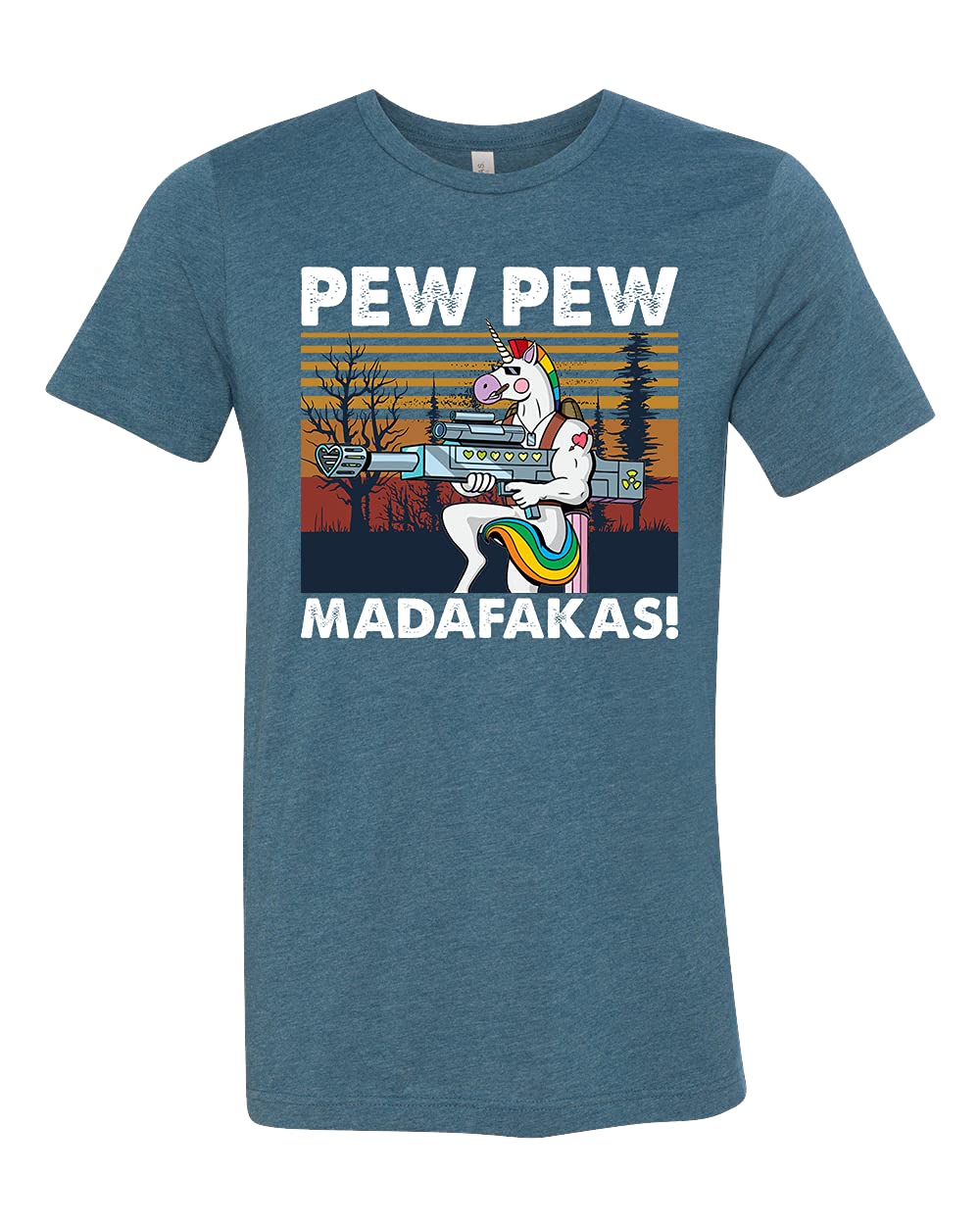 Funny Unicorn T-Shirt | Pew Pew Madafakas Graphic Tee | 2nd Amendment Gun Lover Shirt | Trendy Animal Print Top for Men & Women - Perfect for Casual Wear, Parties, and Gift Giving