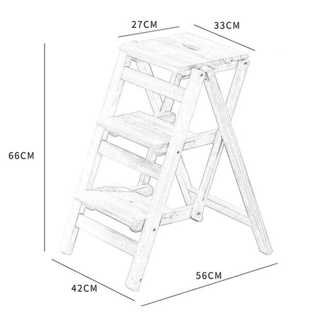 KAZUP Foldable Wooden Step Stool for Home - Indoor Climbing Stool, Kitchen Ladder, Attic Step Stool, Office Storage Shelf, Garden Tool - Perfect for Reaching High Shelves, Home Organization & DIY Projects