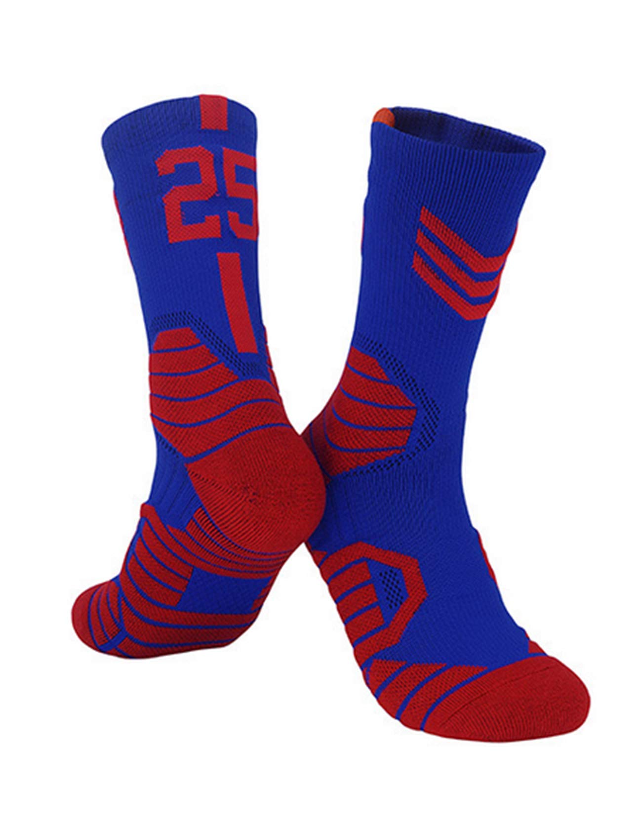 Custom Team Number Basketball Socks for Men - Moisture-Wicking Athletic Socks with Arch Support - Perfect for Games, Training & Sports Enthusiasts