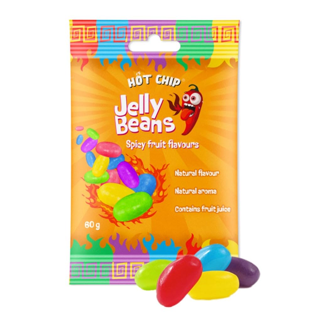 Hot & Spicy Fruit Flavor Jelly Beans - Hot Chip Candy (60g) | Sweet & Fiery Treat for Parties, Gifts & Snacking