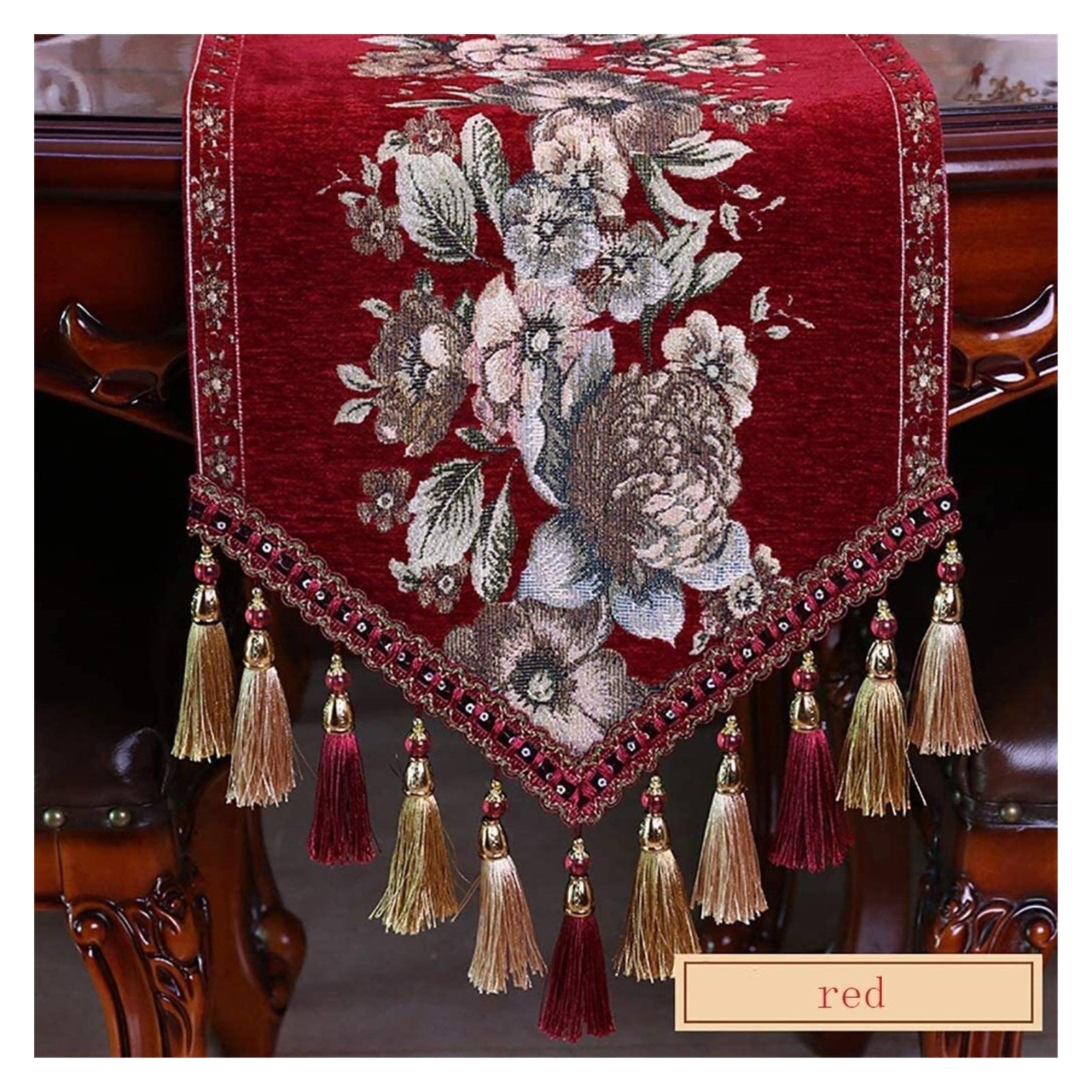 Handmade Modern Embroidered Tassel Table Runner - Elegant Minimalist Decorative Tapestry for Dining Table, TV Cabinet & Coffee Table - Perfect for Living Room, Christmas & New Year Decorations