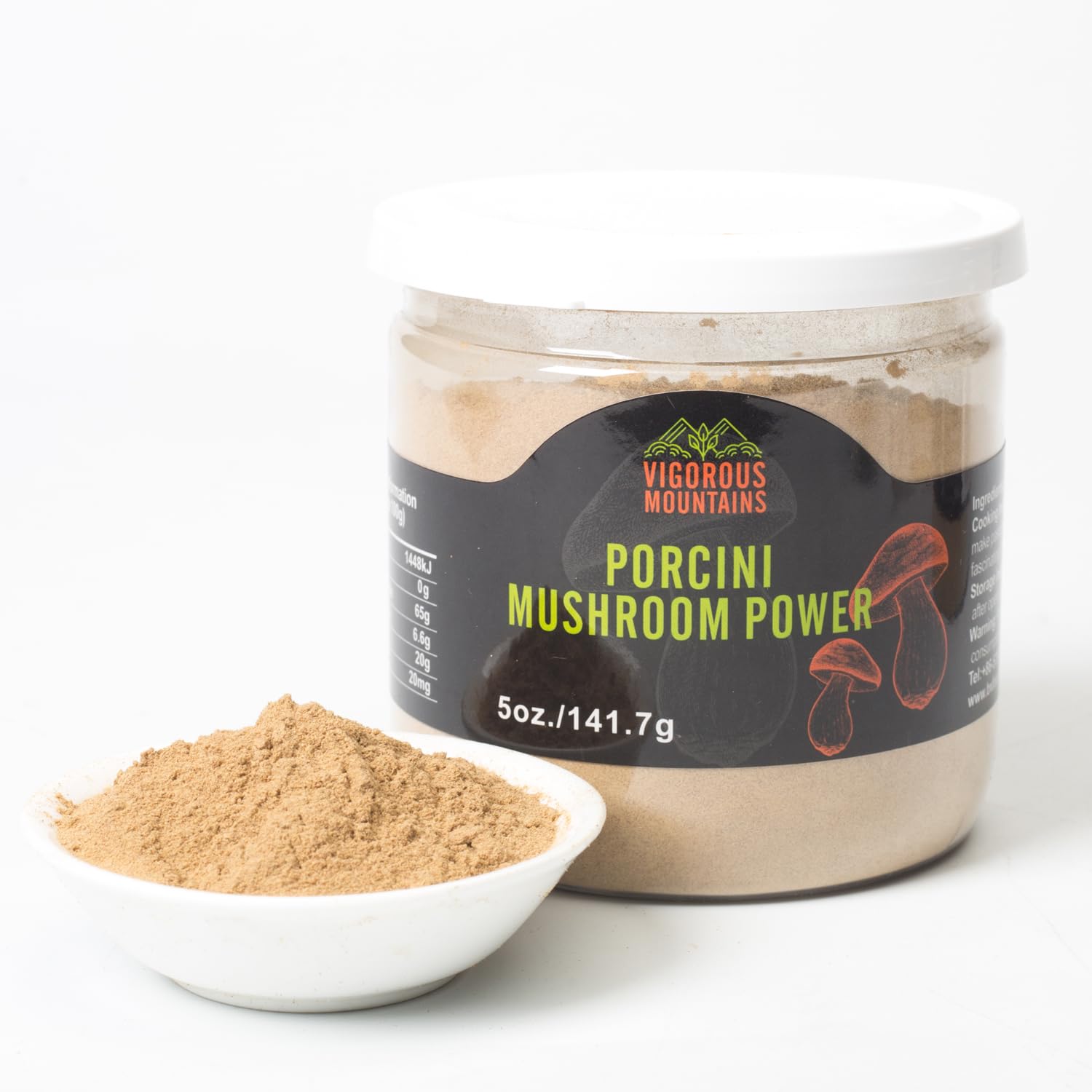 Premium Dried Assorted Mushrooms Granules & Porcini Mushroom Powder - Gourmet Cooking Ingredient for Soups, Risottos, Pasta & Vegan Recipes