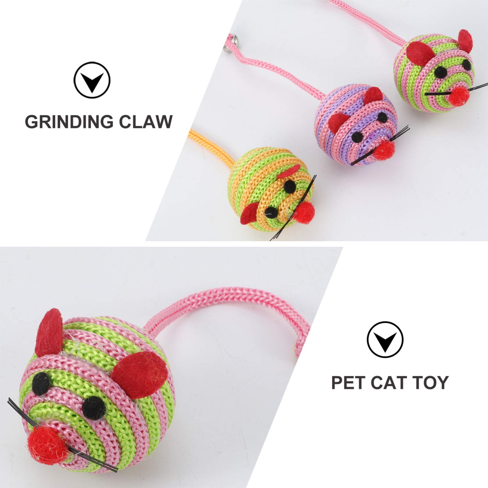 8pcs Interactive Cat & Dog Teaser Toy Set - Nylon Mouse Ball for Puppy Kitten Playtime - Perfect for Indoor Pet Exercise and Bonding Fun