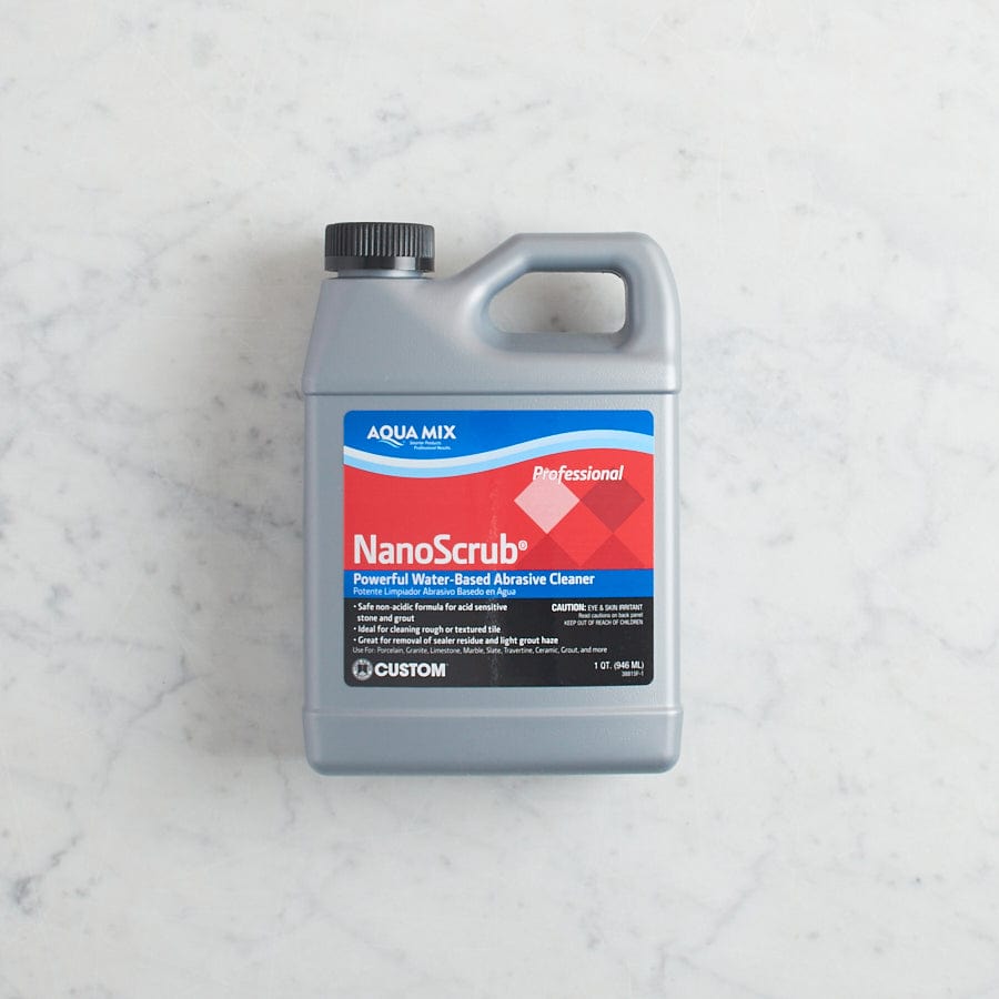 Aqua Mix NanoScrub® Abrasive Stone and Tile Cleaner - 32oz (946ml) for Deep Cleaning Grout, Marble, Granite & Ceramic Tiles - Perfect for Bathroom, Kitchen & Shower Restoration