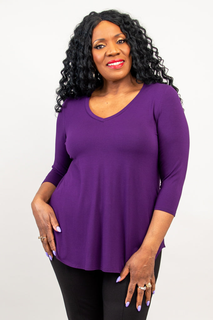 Jackie 3/4 Sleeve Bamboo Top - Royale Collection | Soft & Breathable Women's Shirt for Yoga, Workout & Casual Wear