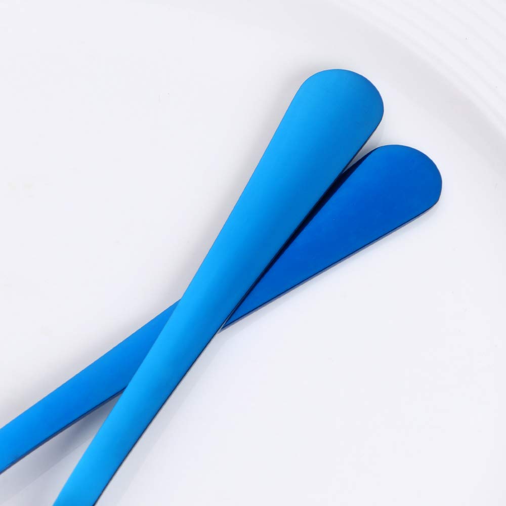 Premium Stainless Steel Dinner Forks Set of 12 - Elegant Blue Flatware for Family Dining, Restaurants, Weddings & Parties - Durable & Stylish Cutlery for Everyday Use & Special Occasions