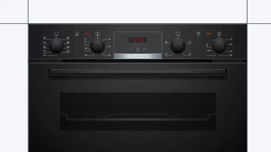Bosch Serie 4 60cm Built-In Double Oven MBA534BB0A - Stainless Steel Electric Oven for Baking, Roasting & Cooking | Perfect for Kitchens, Restaurants & Home Chefs