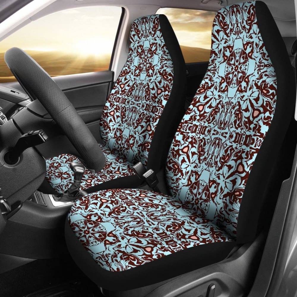 Boho Alien Space Pattern 5-Piece Car Seat Covers Set - Stylish & Protective for SUVs, Trucks & Sedans - Perfect for Road Trips & Daily Commutes