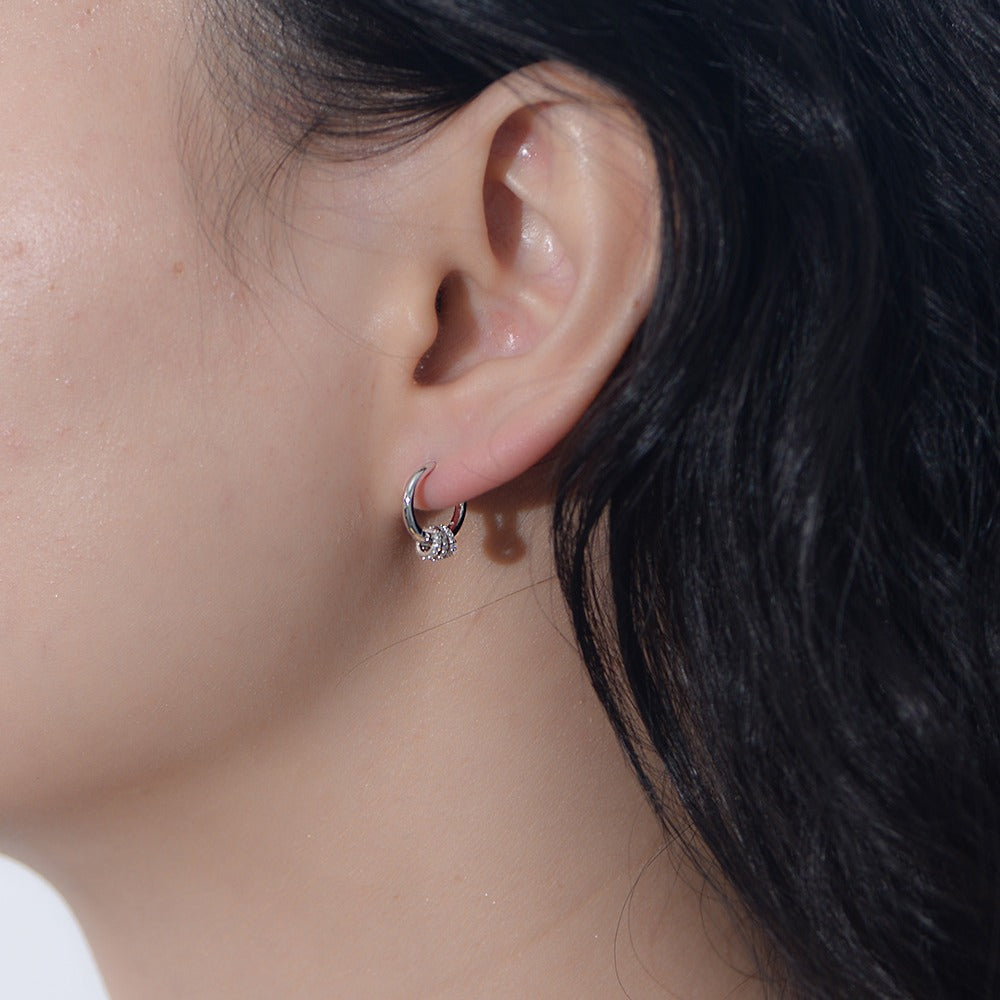 Multi-Way Geometric Small Ring Huggie Hoop Earrings for Women | HE3882 | Minimalist Stackable Earrings for Everyday Wear, Work & Date Night