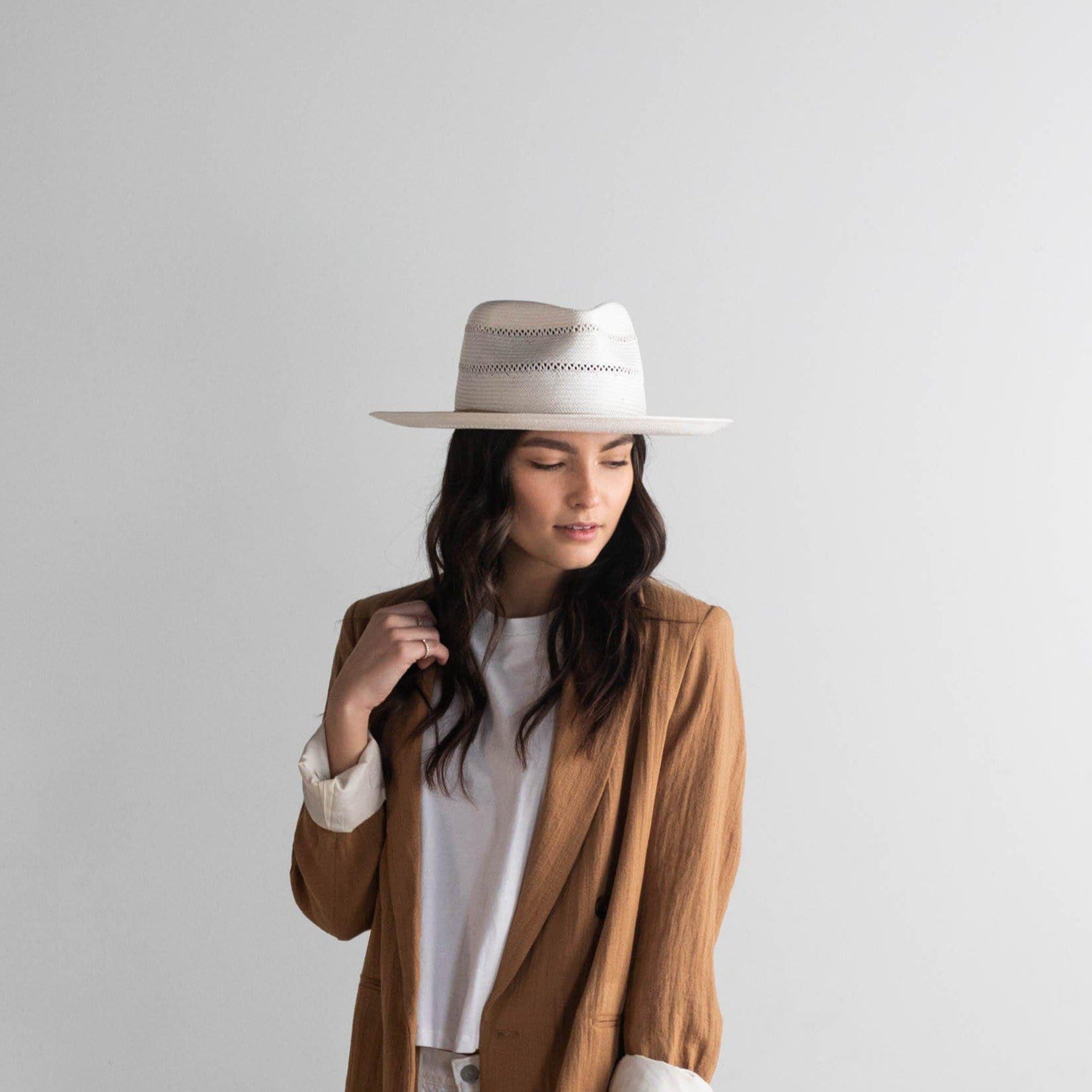 Arlo Straw Teardrop Fedora Hat with Tan Band - Summer Beach Hat for Women & Men - Perfect for Outdoor Vacations, Music Festivals and Garden Parties