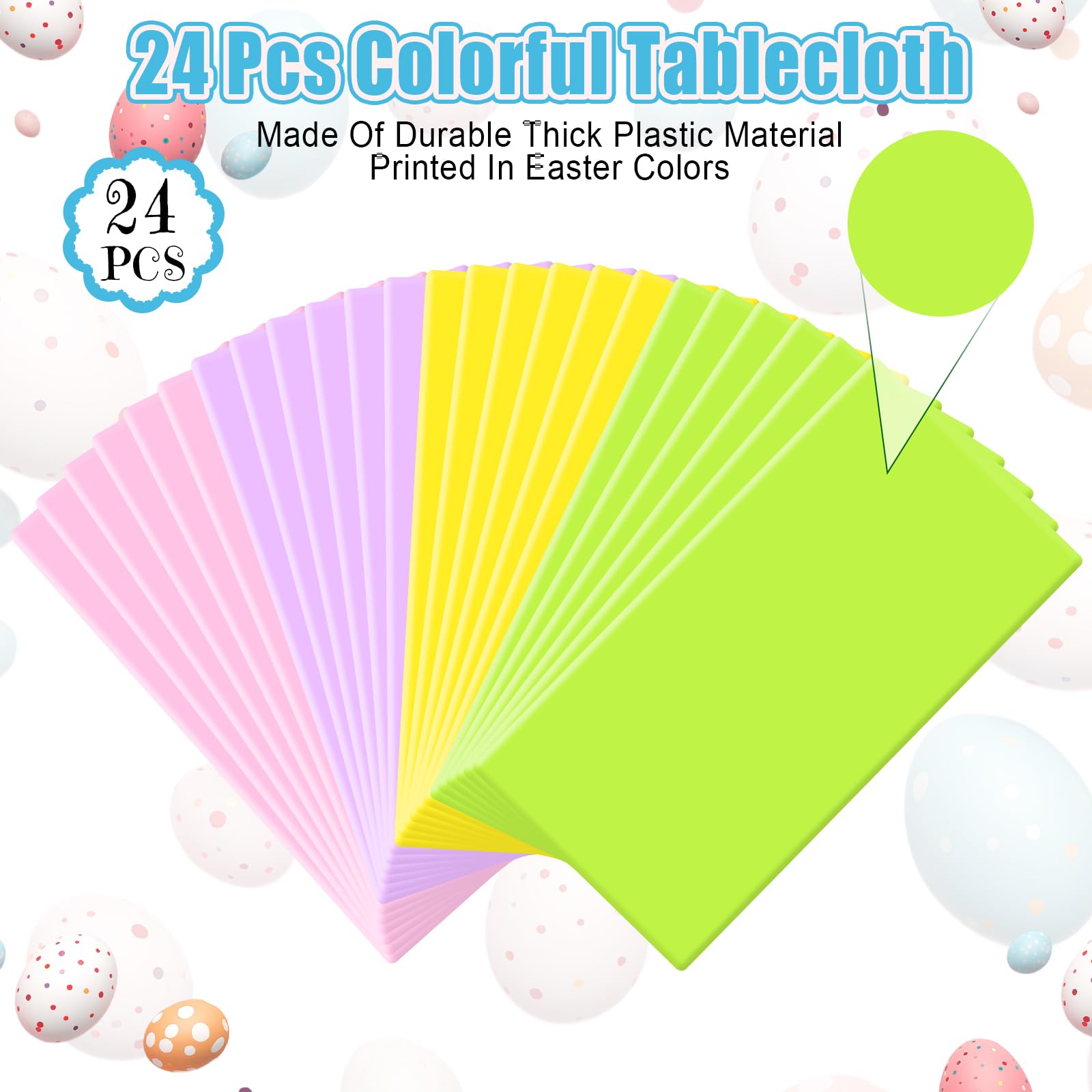 24 Pack Easter Tablecloths 54x72 Inch - Disposable Rectangle Table Covers for Holiday Party, Picnic, Outdoor Dining & Dinner Decorations (Candy Series) - Perfect for Easter Celebrations, Spring Gatherings & Family Meals