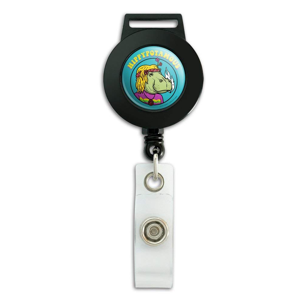 Funny Hippo Lanyard - Retractable Badge Holder with Humorous Hippopotamus Design for ID Cards, Keys & Work Accessories | Perfect for Office, Conventions & Events