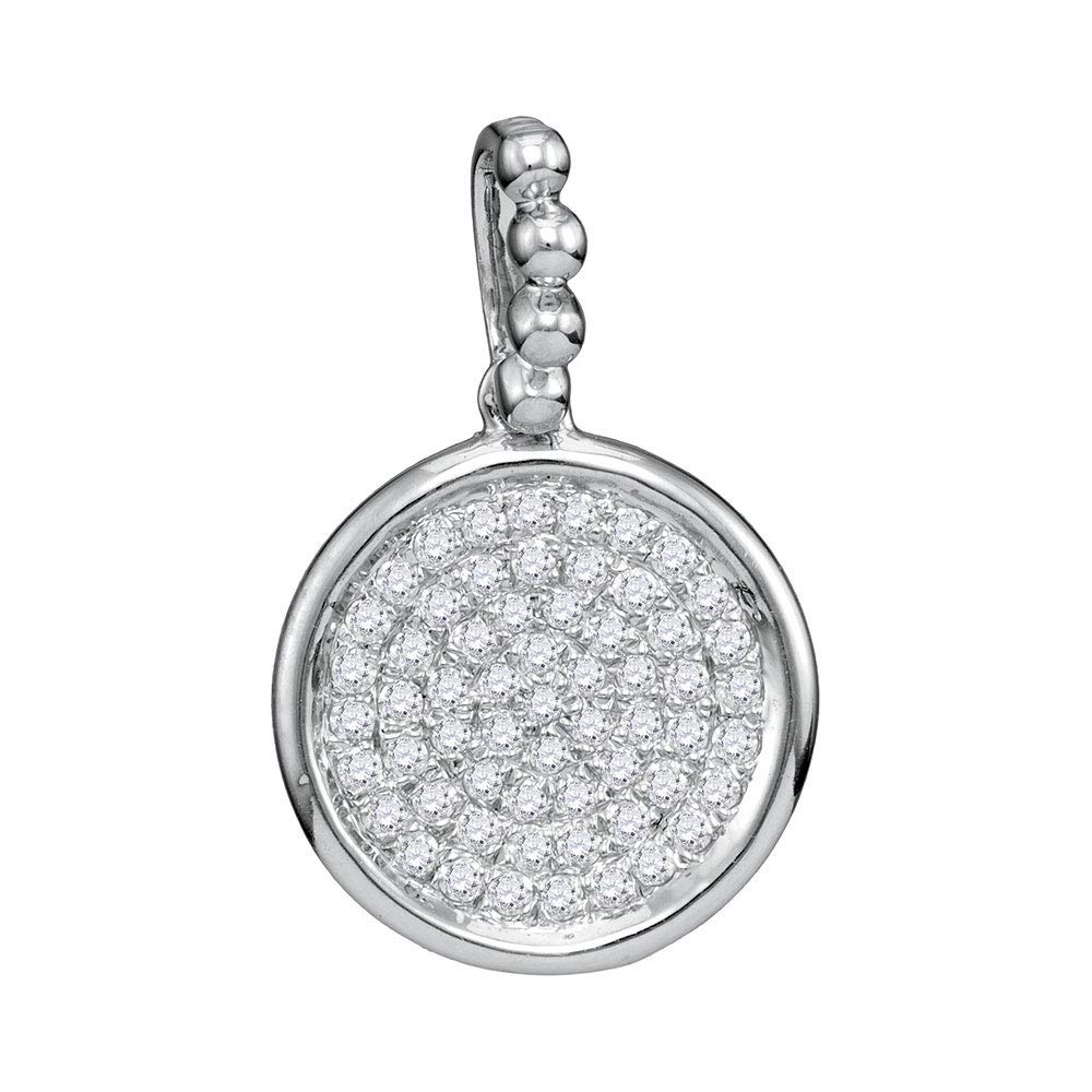 10K White Gold Women's Round Diamond Cluster Circle Pendant Necklace - 1/6 Cttw Sparkling Diamond Jewelry Gift for Her - Perfect for Anniversary, Birthday & Special Occasions